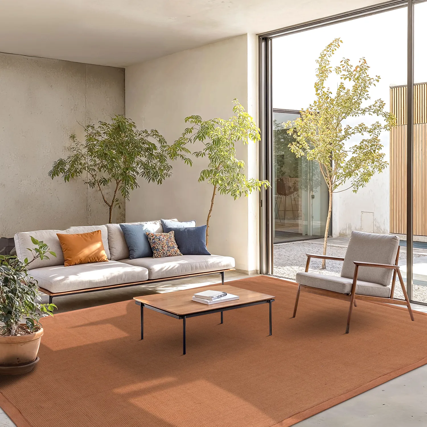 Sisal-vloerkleed - Agave (bruin-oranje)