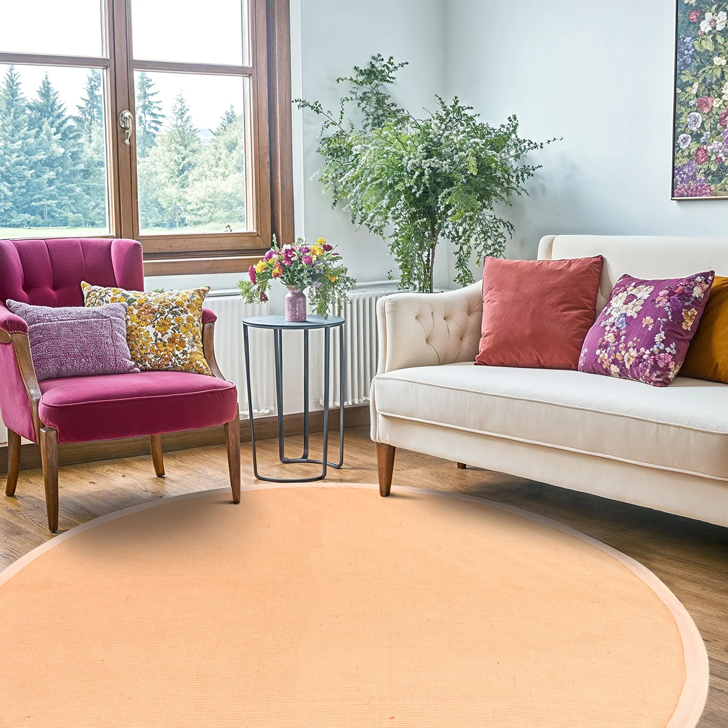 Ronde vloerkleden (sisal) - Agave (abrikoos)