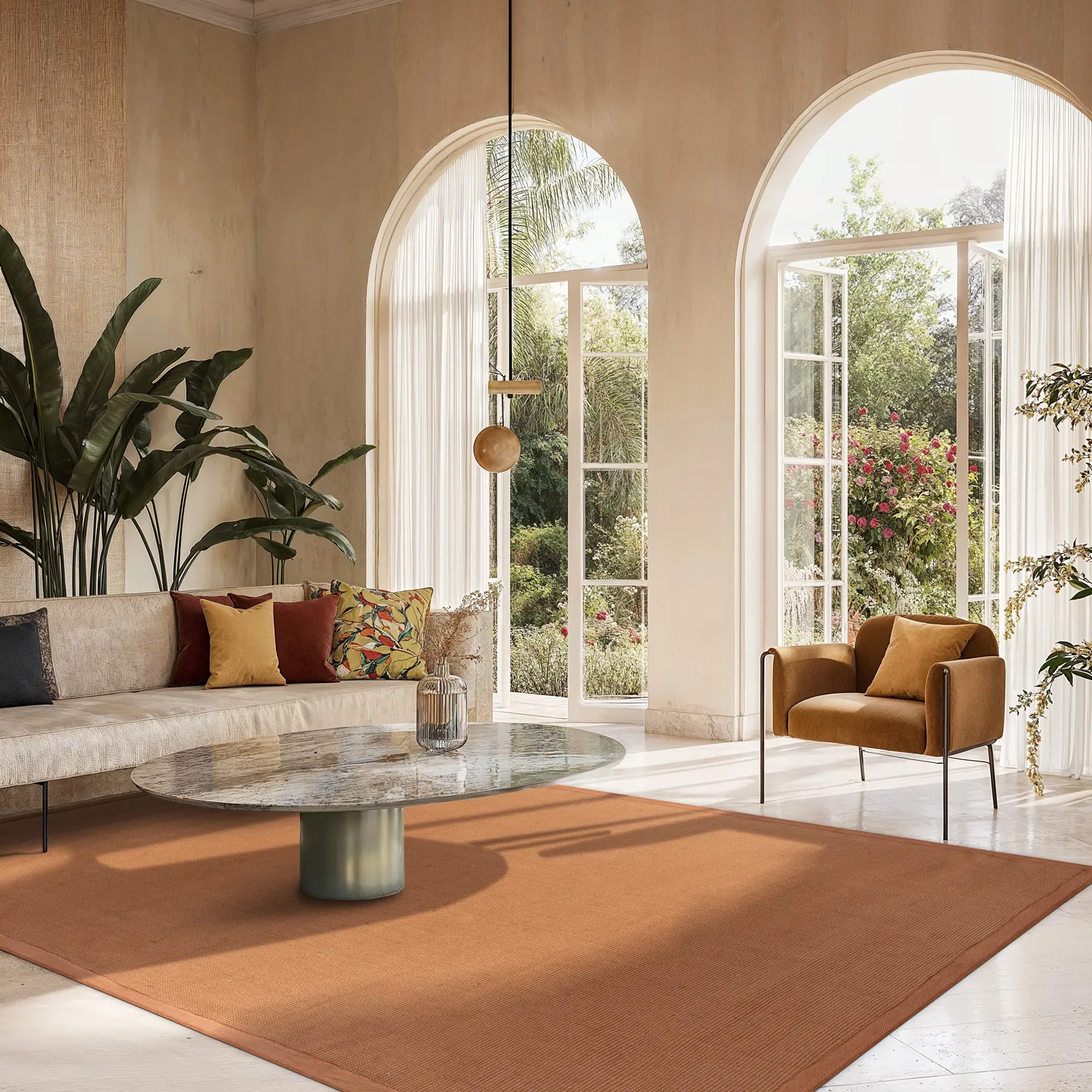 Sisal-vloerkleed - Agave (bruin-oranje)