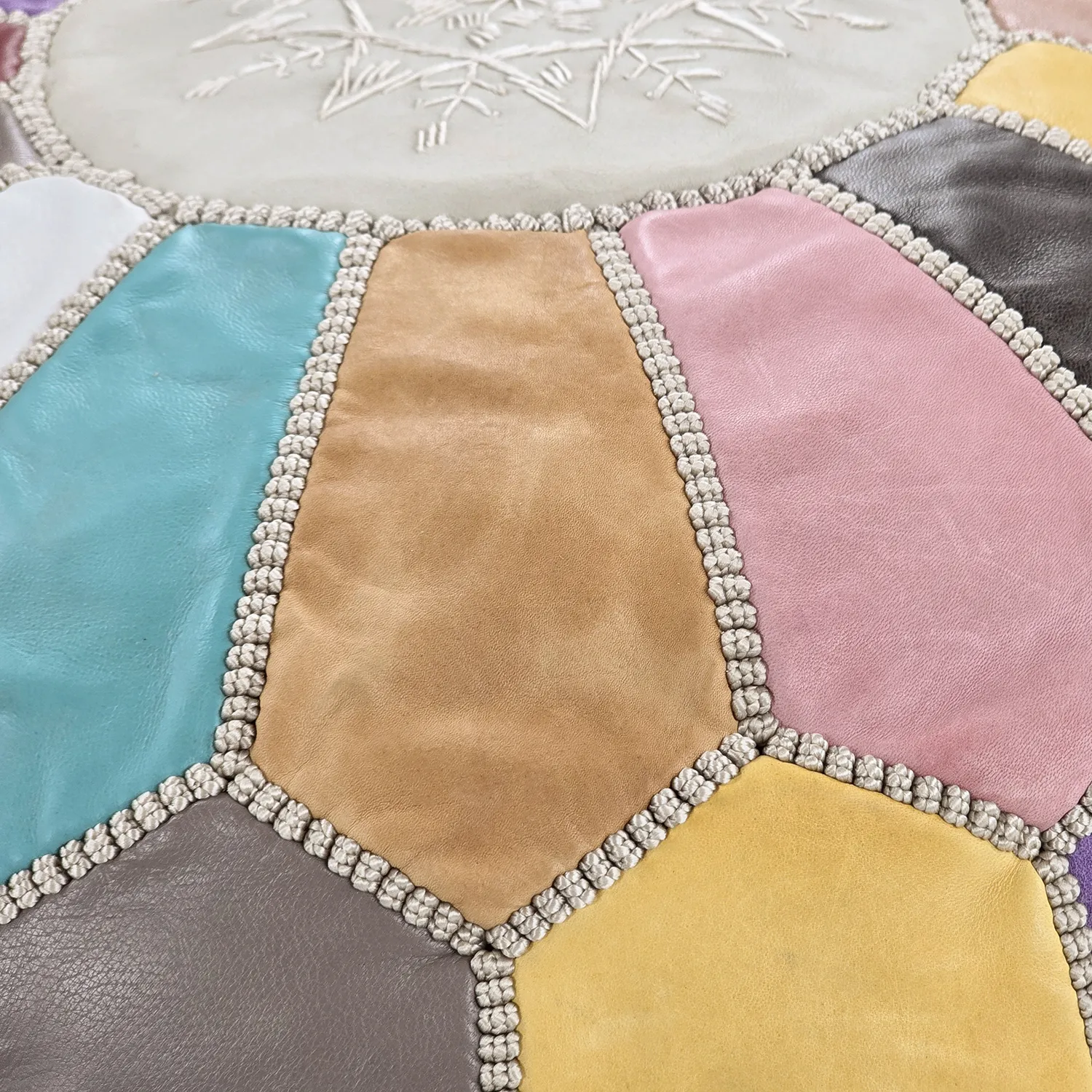 Poef - Marokkaanse Poef (leer) (multi) 02