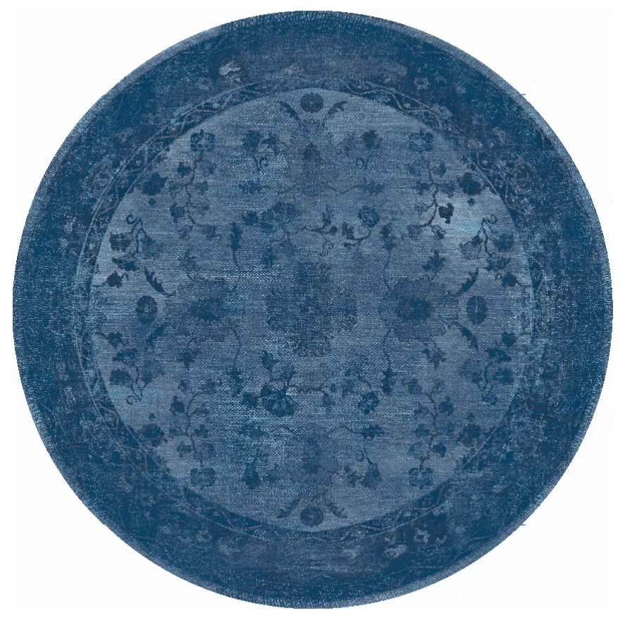 Rond vloerkleed - Gombalia (blauw)