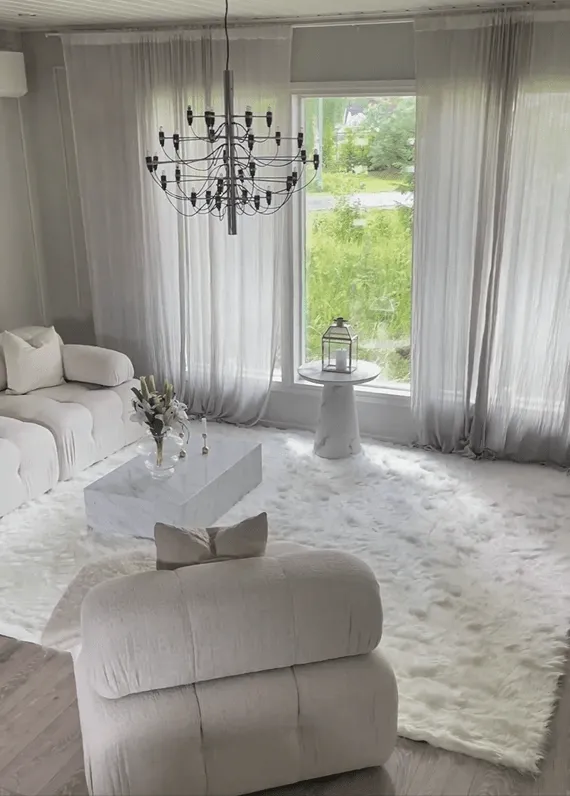 Hoogpolig vloerkleed - Pomaire (wit)