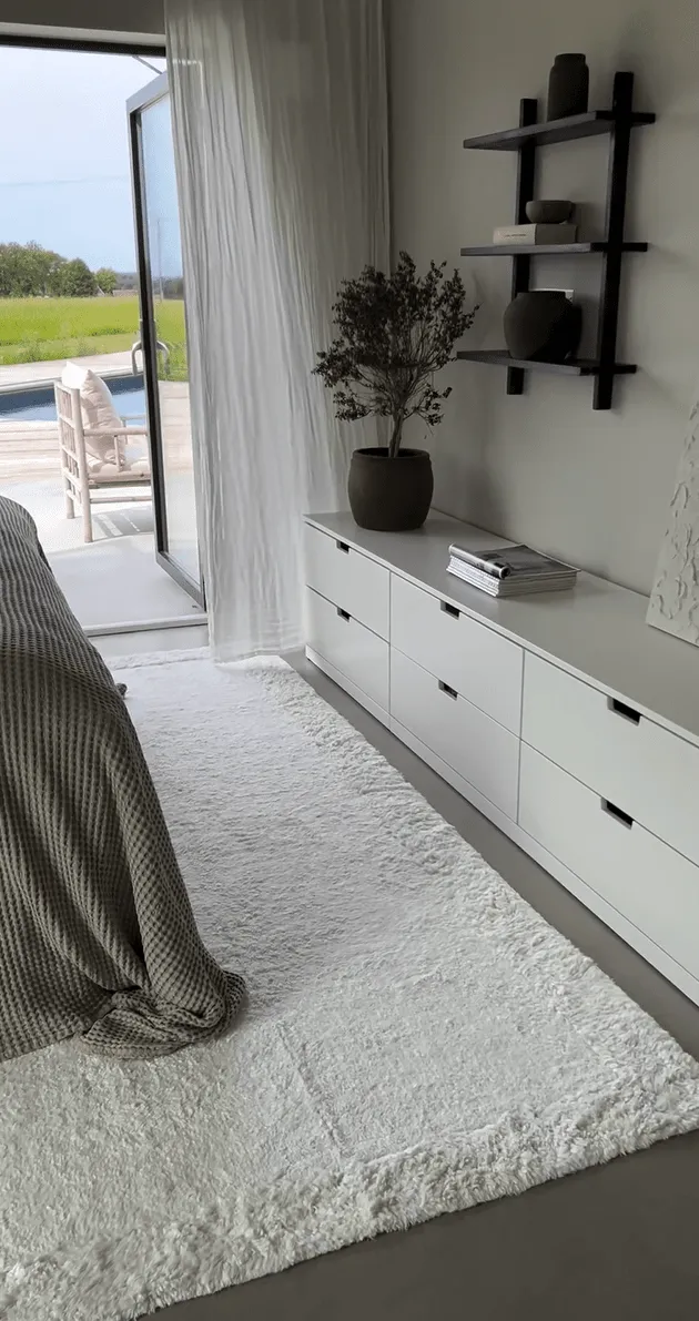 Hoogpolig vloerkleed - Ebba Natural Cotton Shaggy (offwhite)