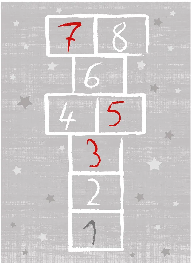 Kindervloerkleed - Hopscotch (grijs)