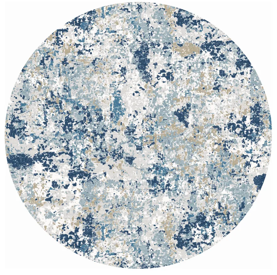 Rond vloerkleed - Hiboun (blauw)