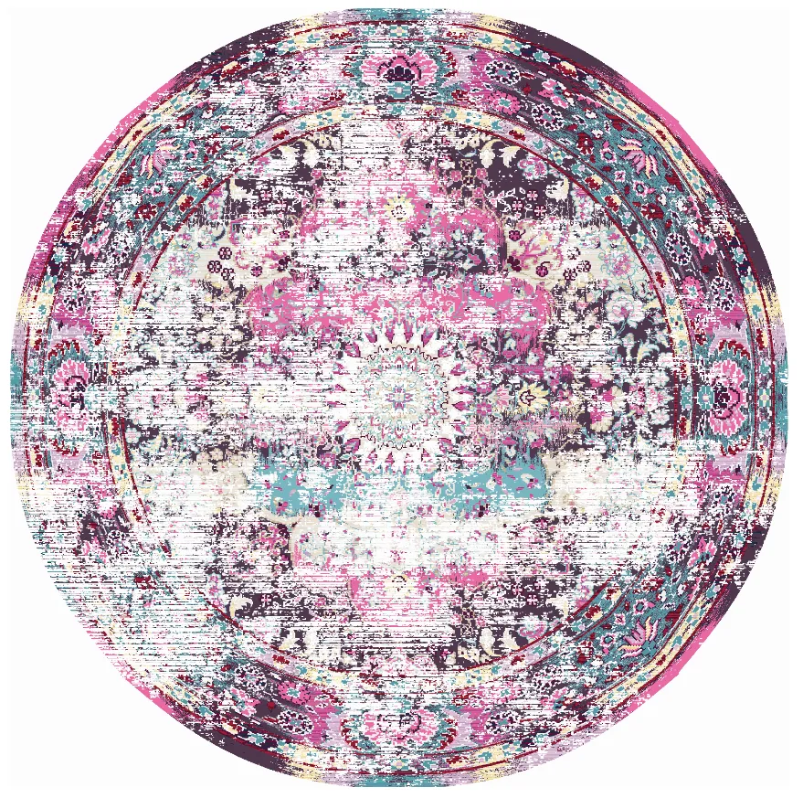 Rond vloerkleed - Jedaida (roze/multi)