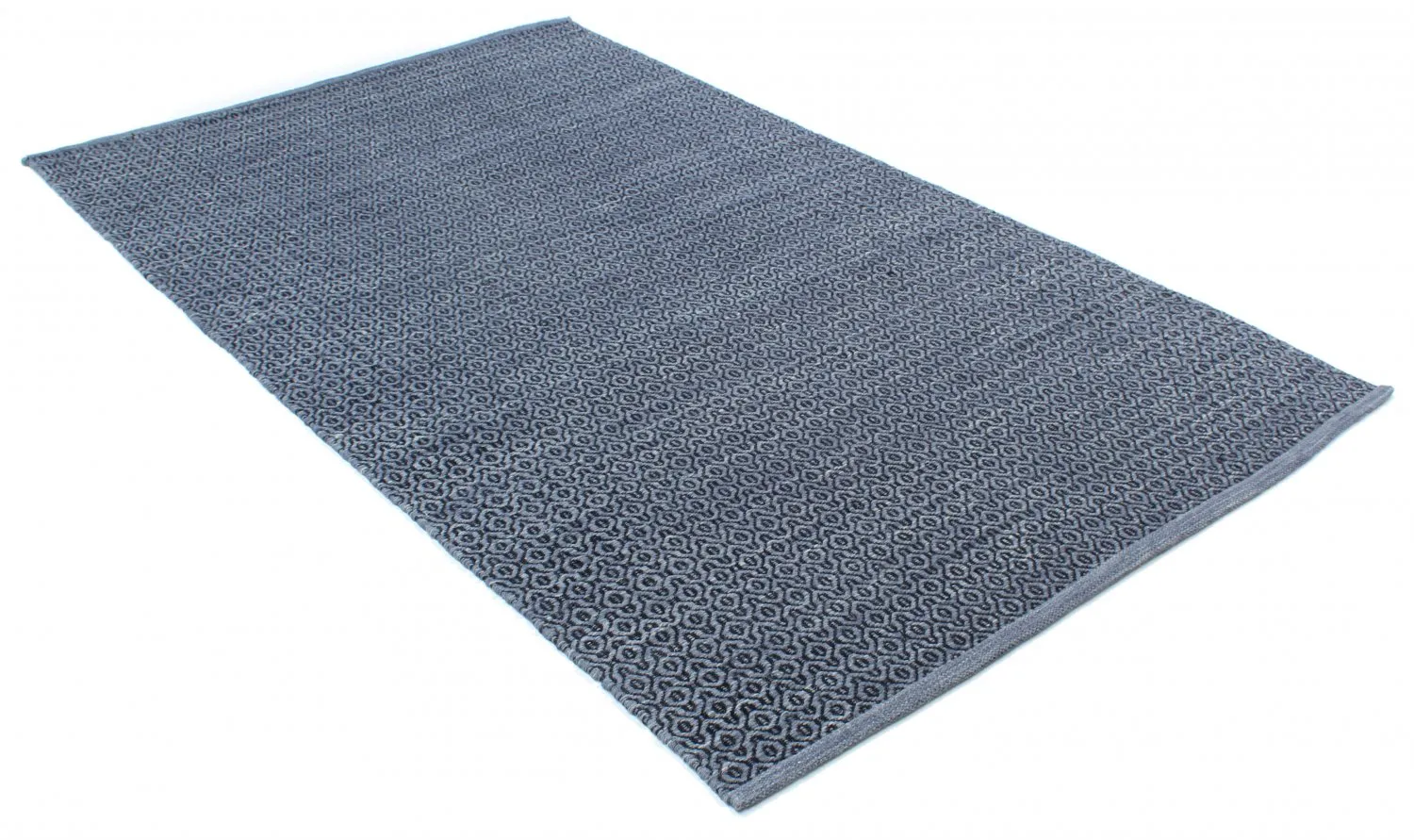 Wollen-vloerkleed - Snowshill (blauw/zwart)