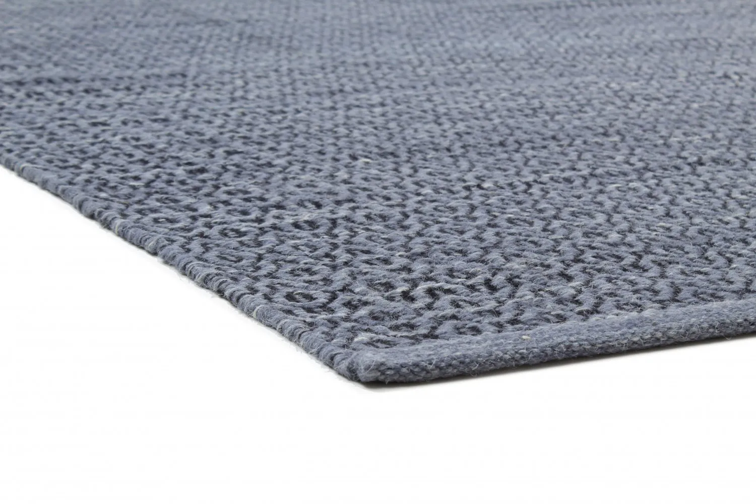 Wollen-vloerkleed - Snowshill (blauw/zwart)