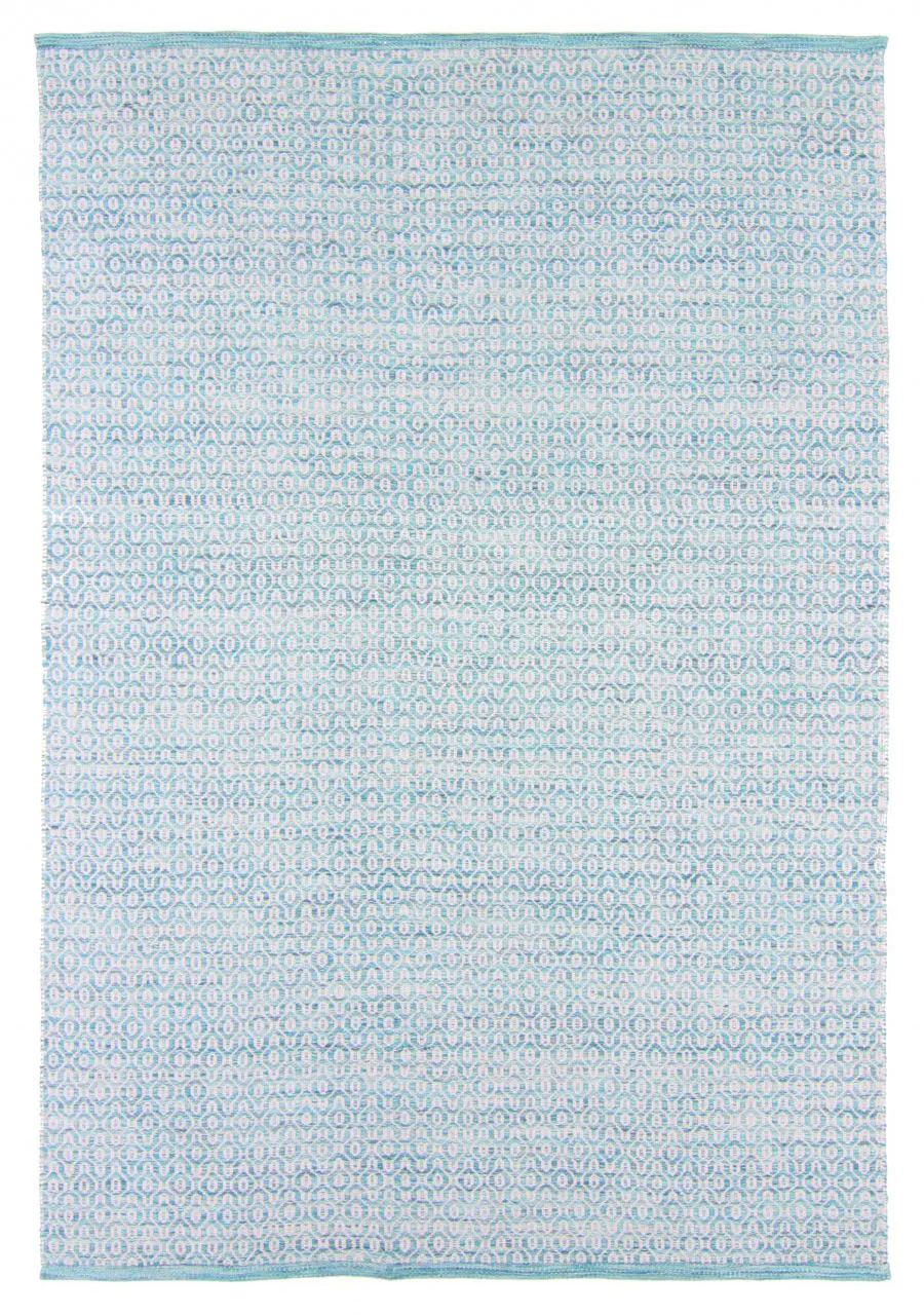 Wollen-vloerkleed - Snowshill (turkoois/wit)