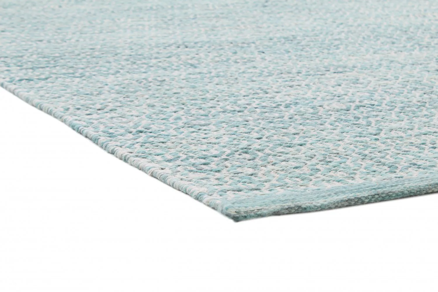 Wollen-vloerkleed - Snowshill (turkoois/wit)