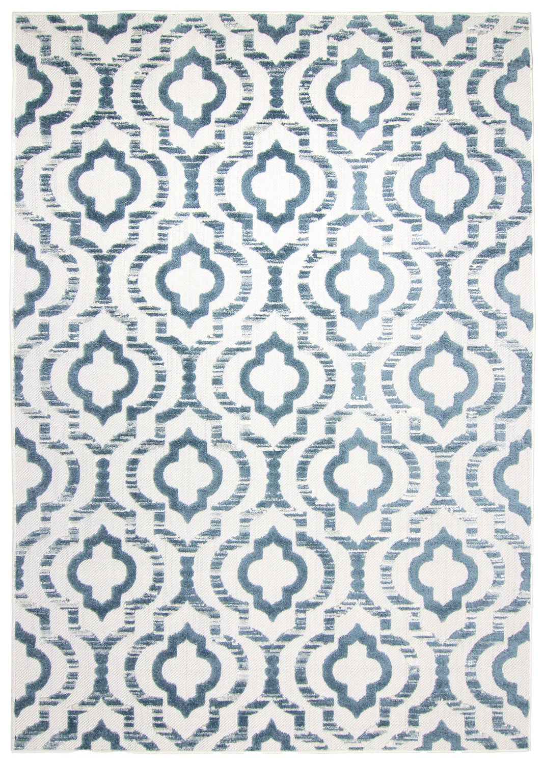 Shaggy Indoor-Outdoor - Trenton (wit/blauw)