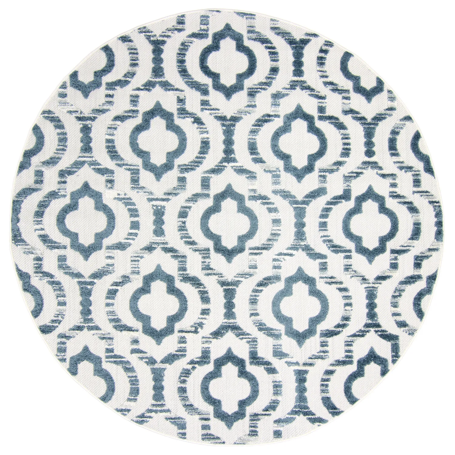 Ronde vloerkleden - Indoor/Outdoor Trenton (wit/blauw)