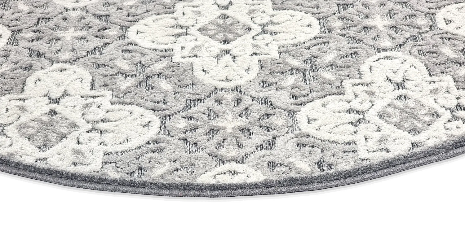 Ronde vloerkleden - Indoor/Outdoor Hampton (grijs)