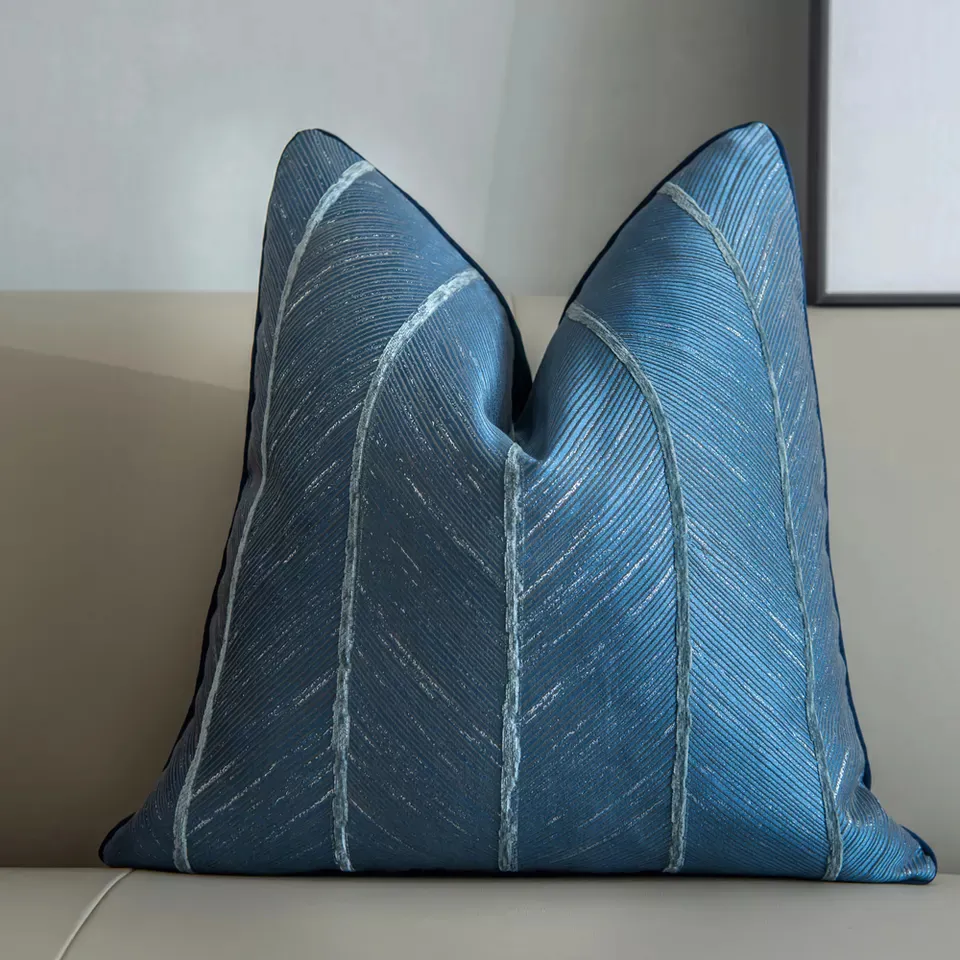 Kussensloop - Striped Design 45 x 45 cm (blauw)