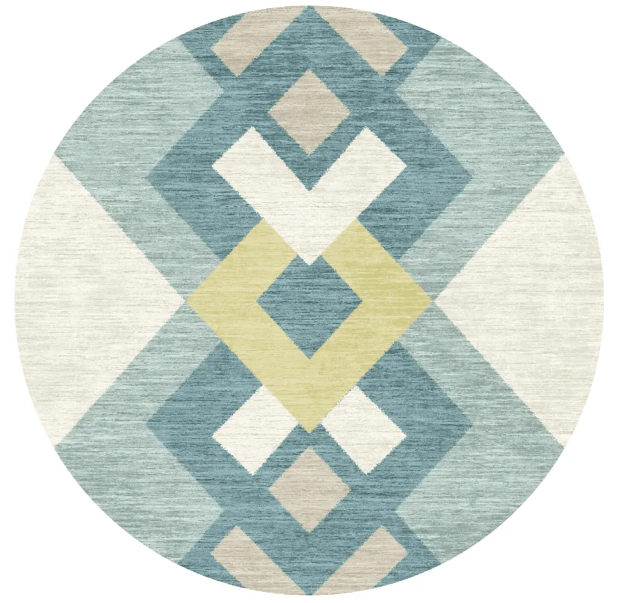 Rond vloerkleed - Temara (blauw/multi)