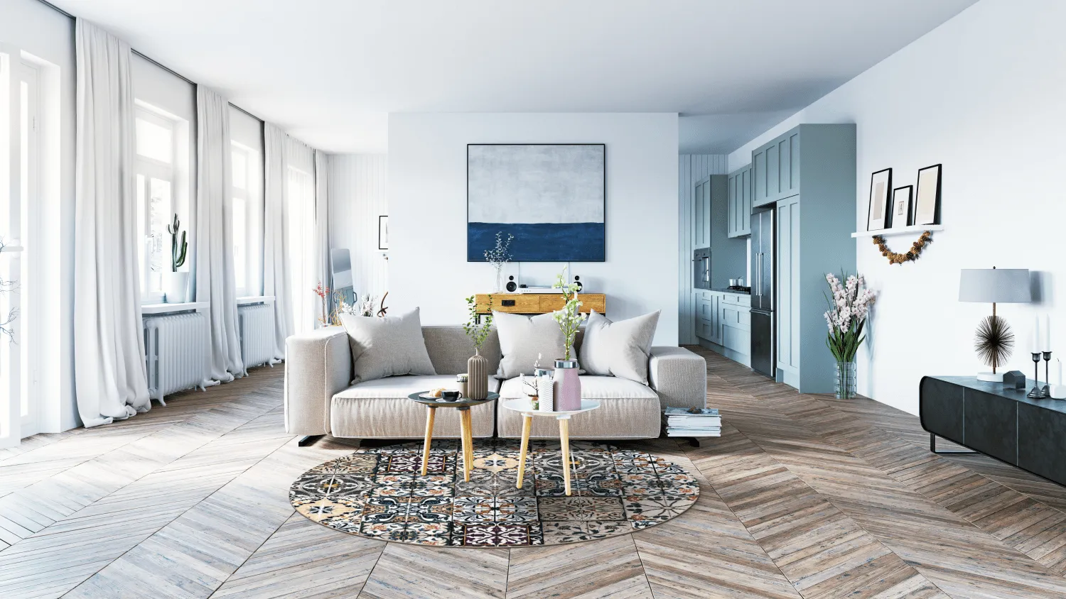 Rond vloerkleed - Tierra (multi)