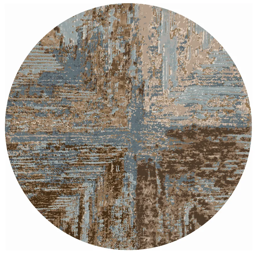 Rond vloerkleed - Tizzano (blauw/multi)