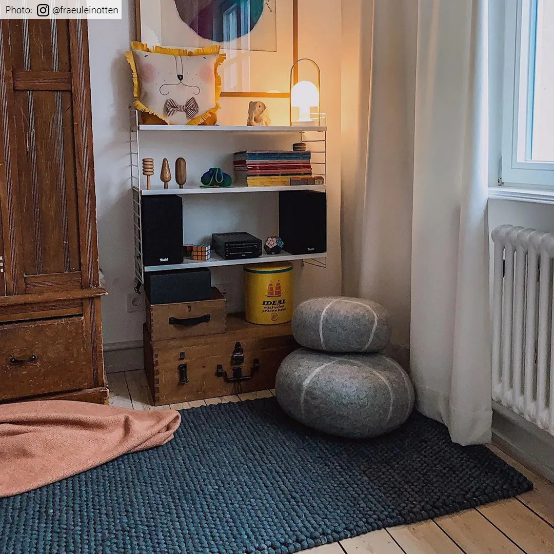 Wollen-vloerkleed - Avafors (donker grijs)