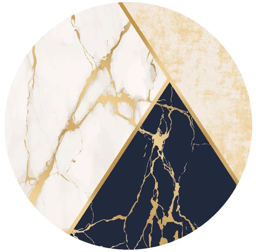 Rond vloerkleed - Canelli (beige/wit/blauw)