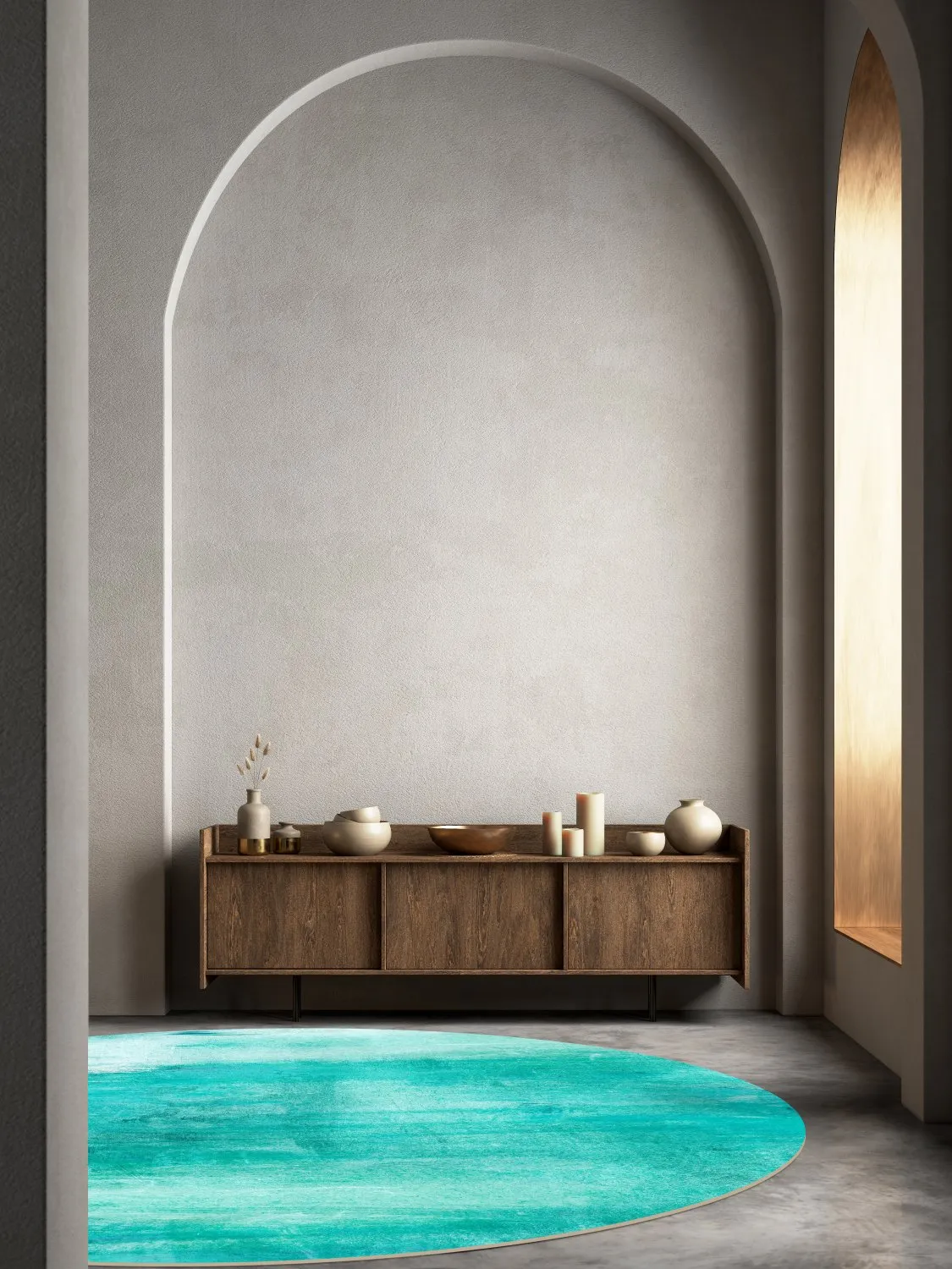 Rond vloerkleed - Jolie (turkoois)