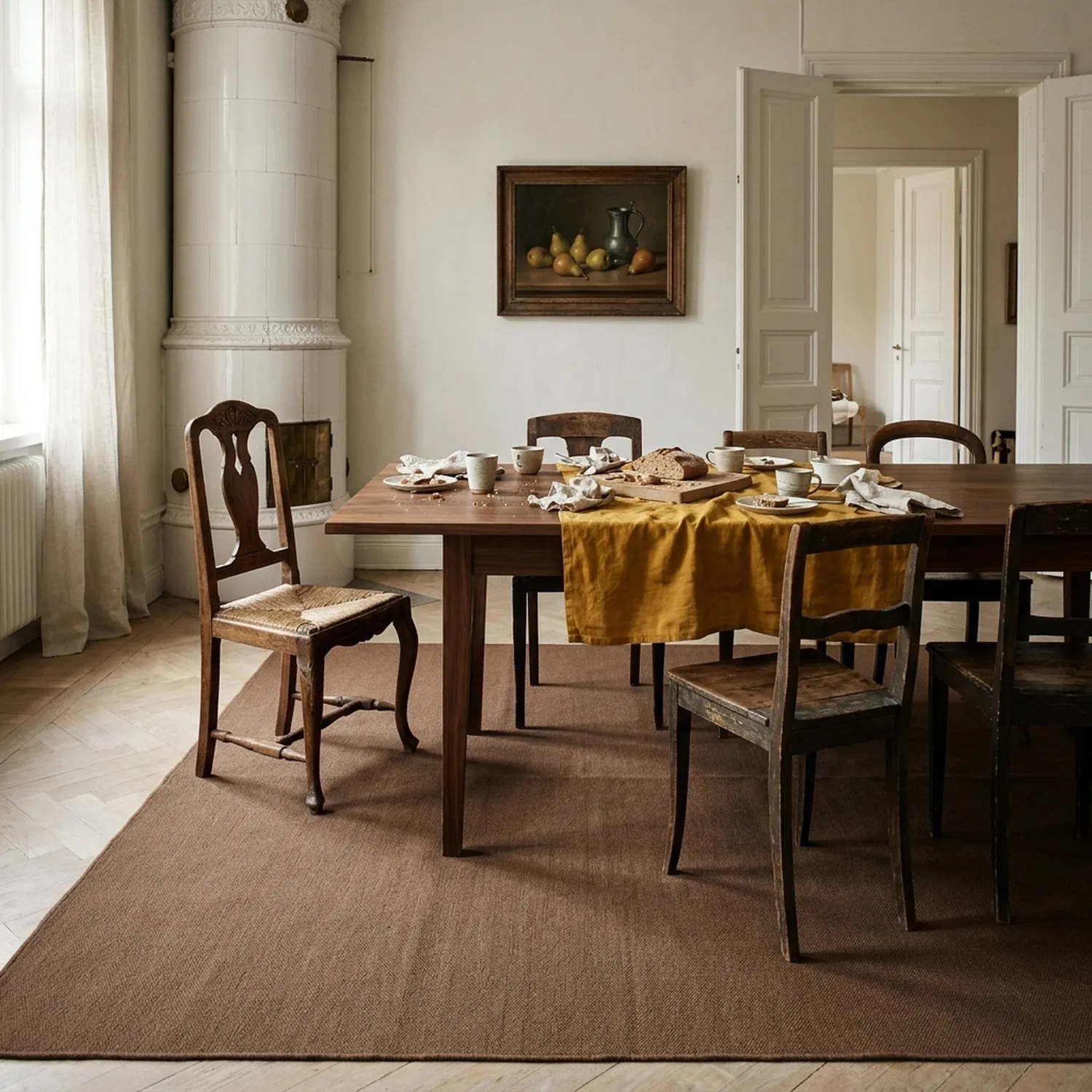 Wollen-vloerkleed - Charonne Flat Handloom Wool Premium (bruin)