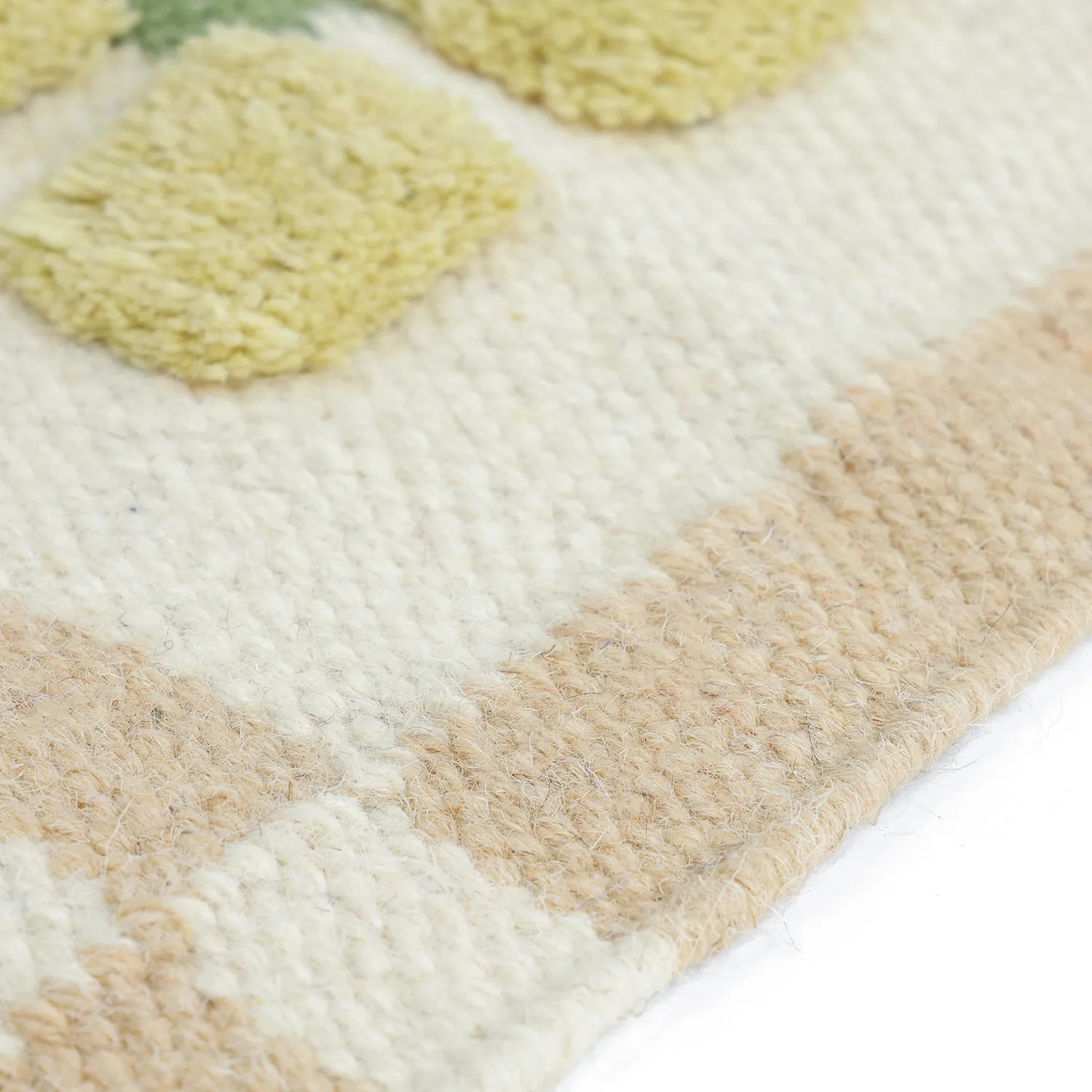 Wollen-vloerkleed - Lausanne Flatweave Tufted Premium (wit/beige)