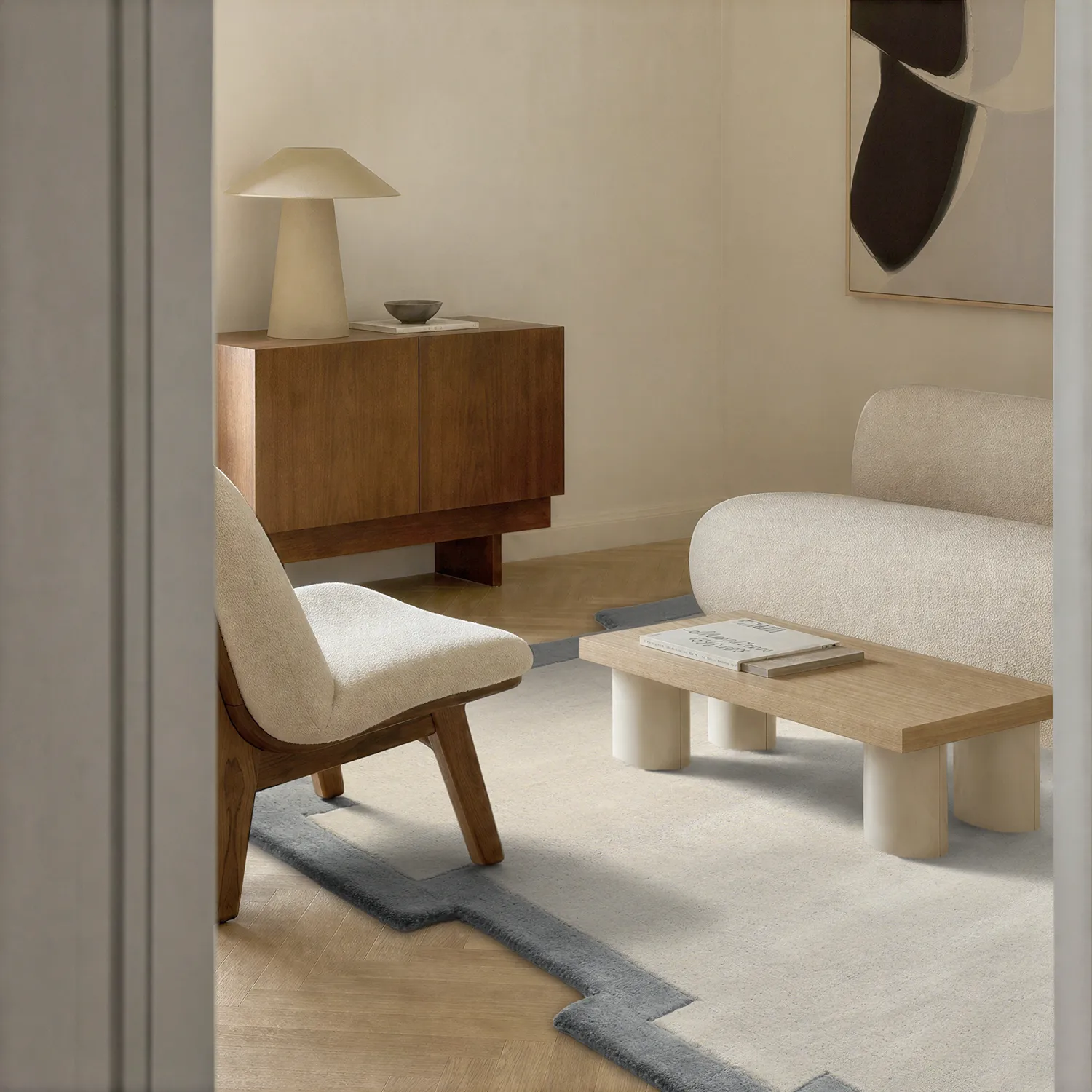 Wollen-vloerkleed - Agra Hand Tufted Wool Premium (grijs)