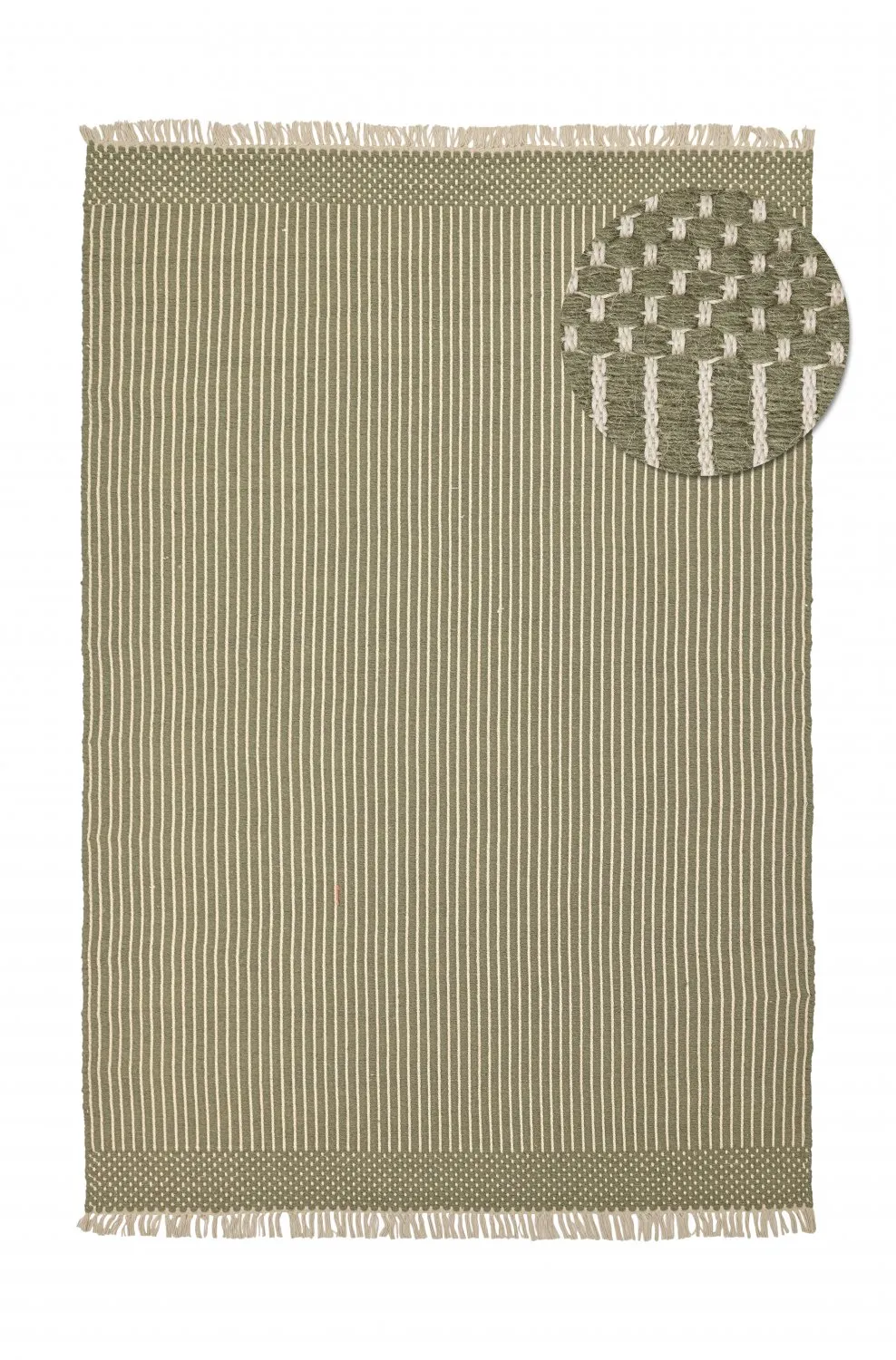 Wollen-vloerkleed - Arbil (groen/wit)