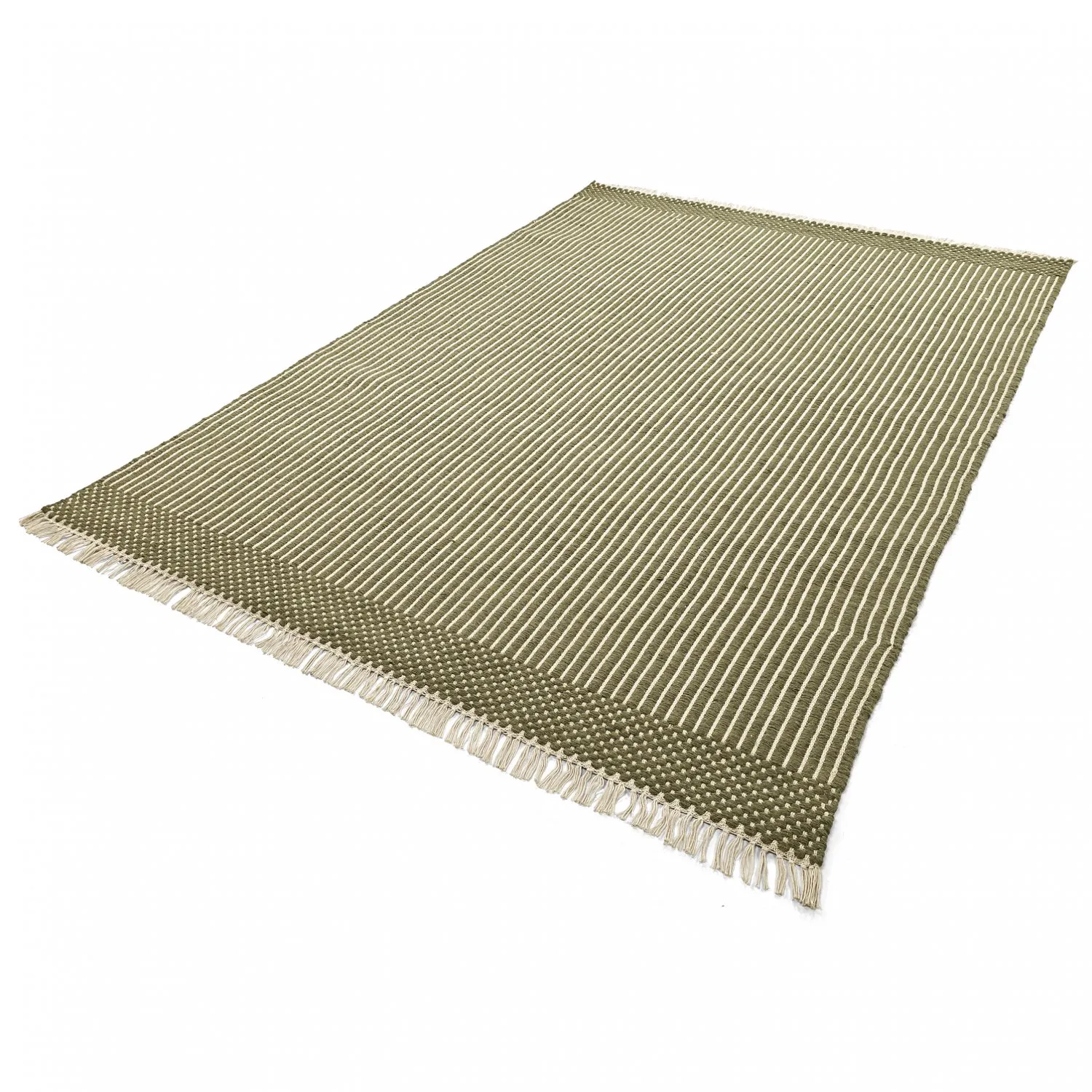 Wollen-vloerkleed - Arbil (groen/wit)