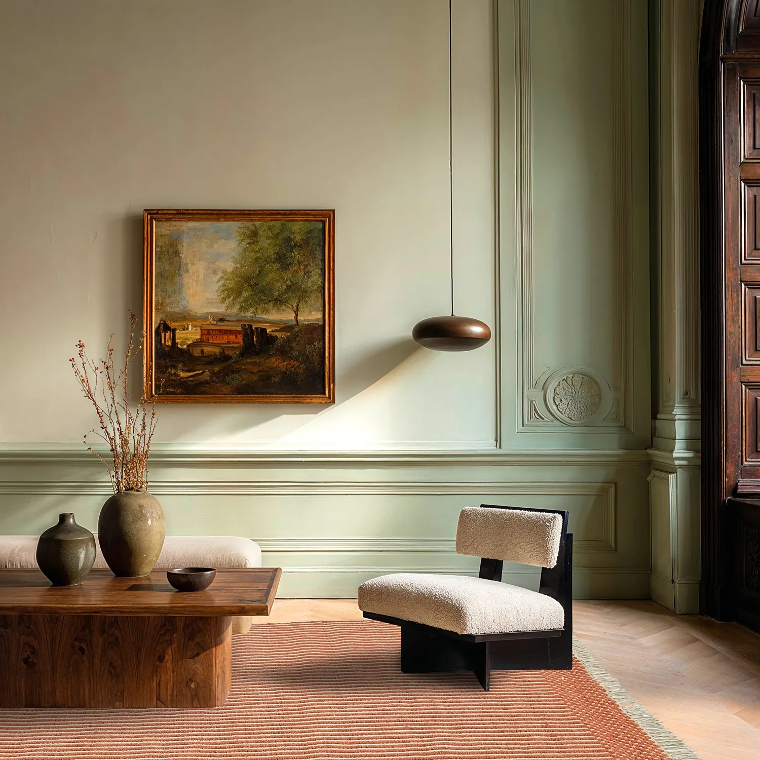 Wollen-vloerkleed - Arbil (terracotta/wit)