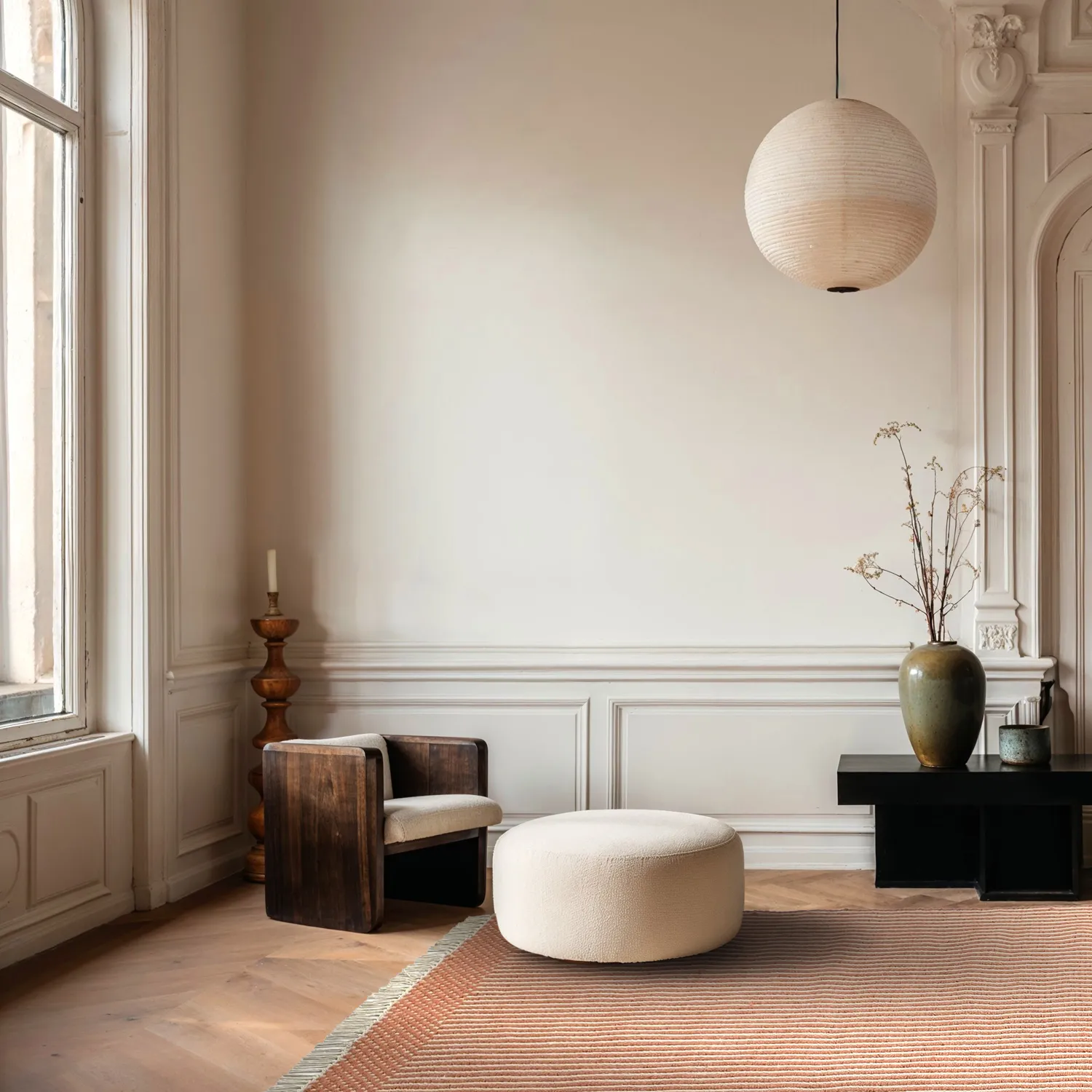 Wollen-vloerkleed - Arbil (terracotta/wit)