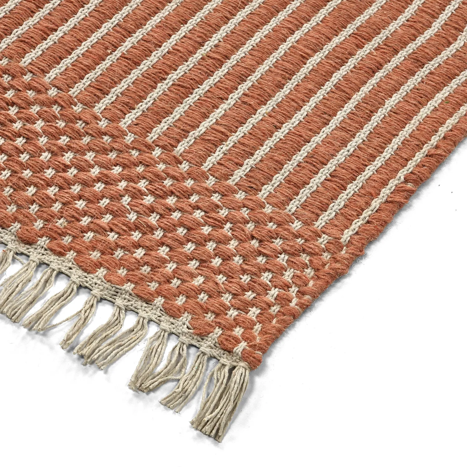 Wollen-vloerkleed - Arbil (terracotta/wit)