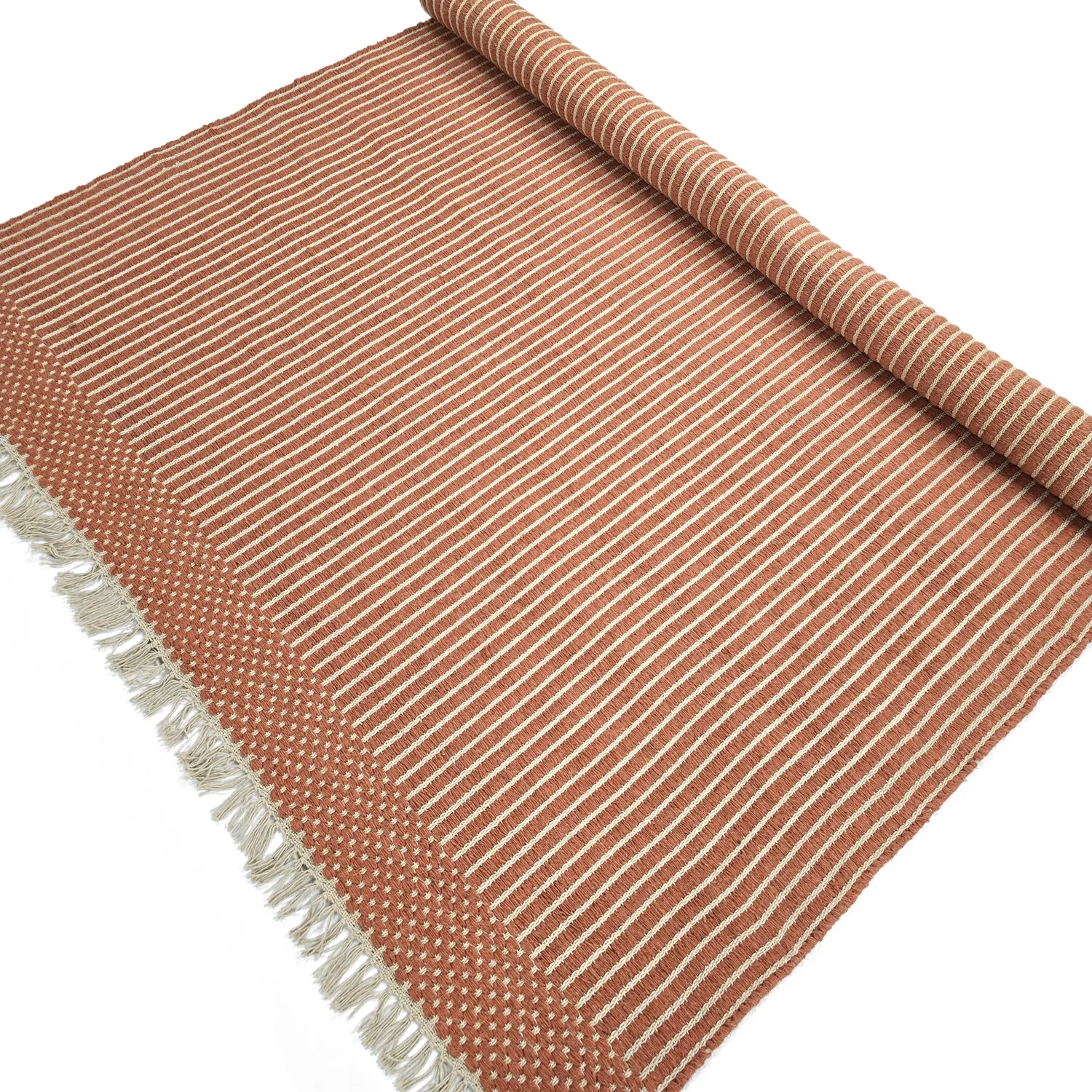 Wollen-vloerkleed - Arbil (terracotta/wit)