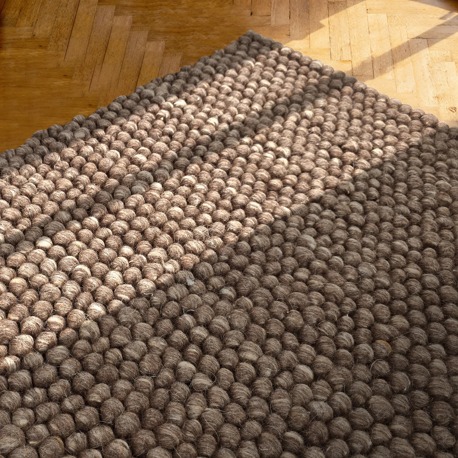 Wollen-vloerkleed - Avafors Wool Bubble (bruin/beige)