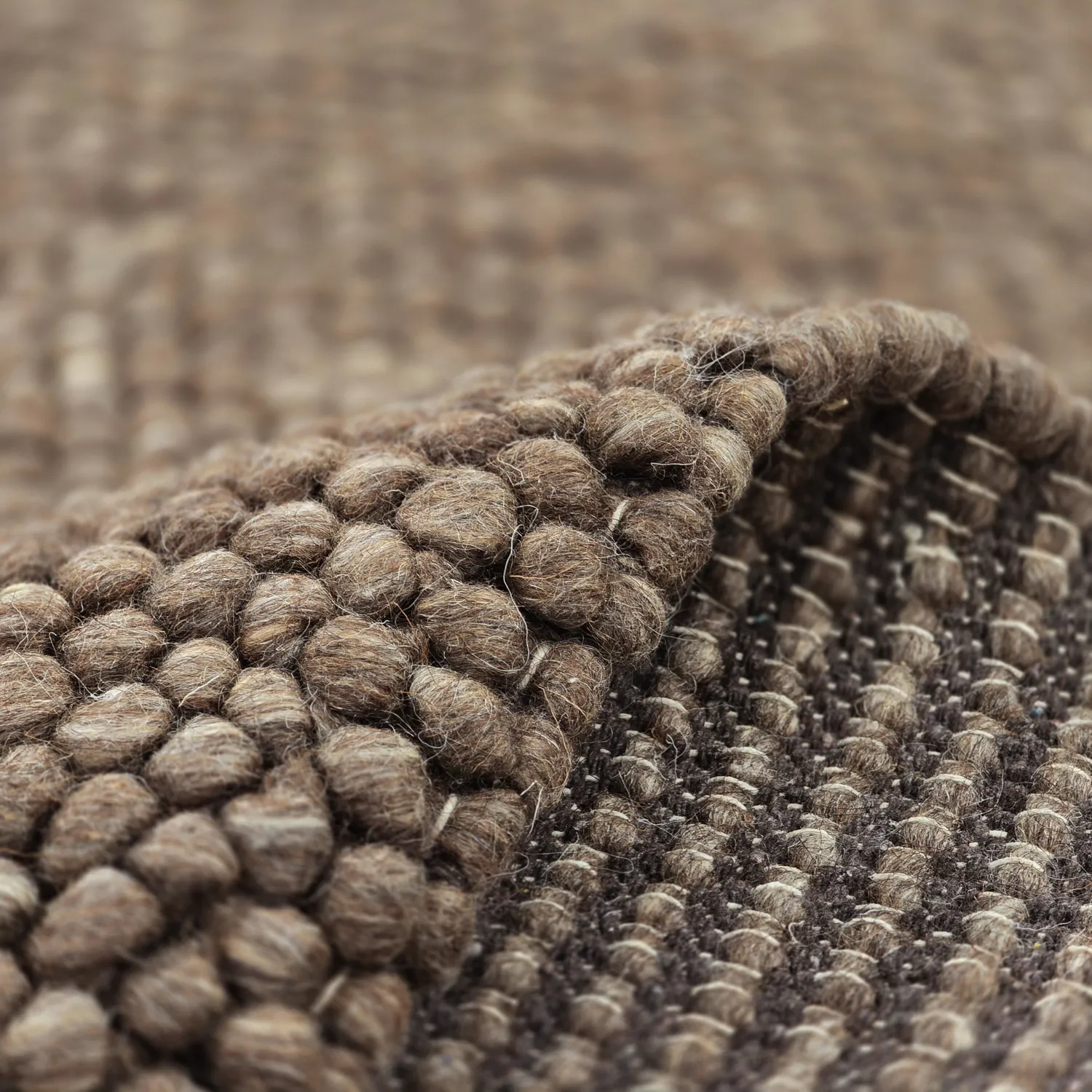 Wollen-vloerkleed - Avafors Wool Bubble (bruin/beige)