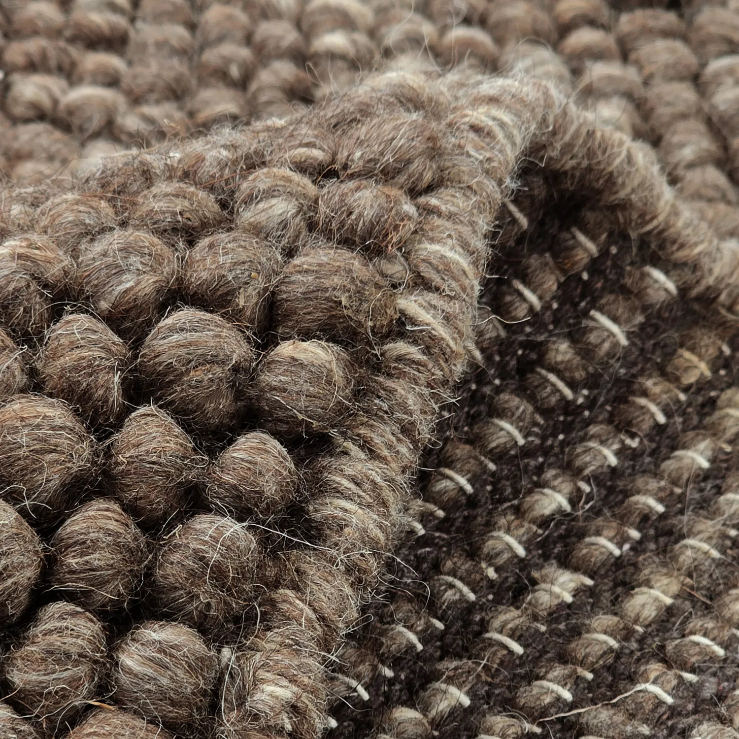 Rond vloerkleed - Avafors Wool Bubble (bruin/beige)