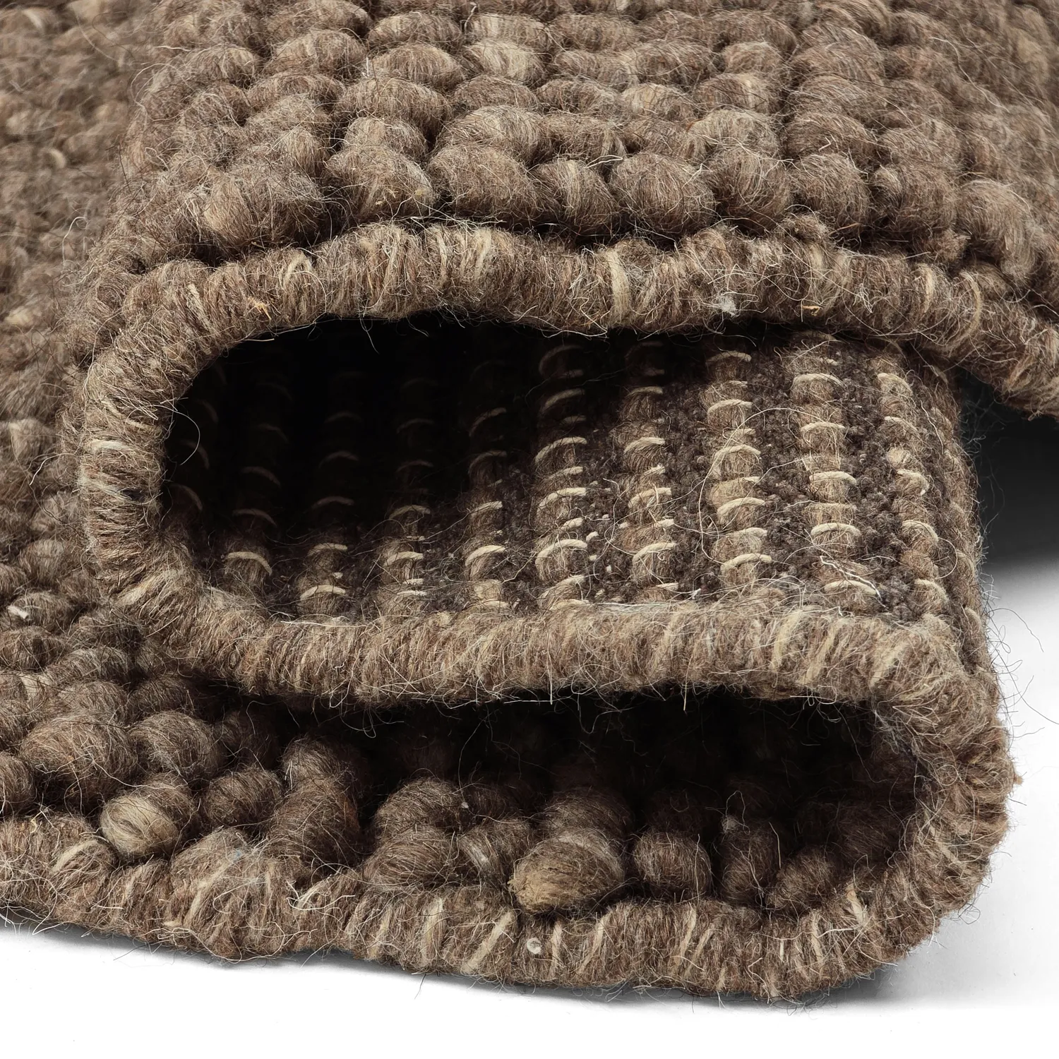 Rond vloerkleed - Avafors Wool Bubble (bruin/beige)