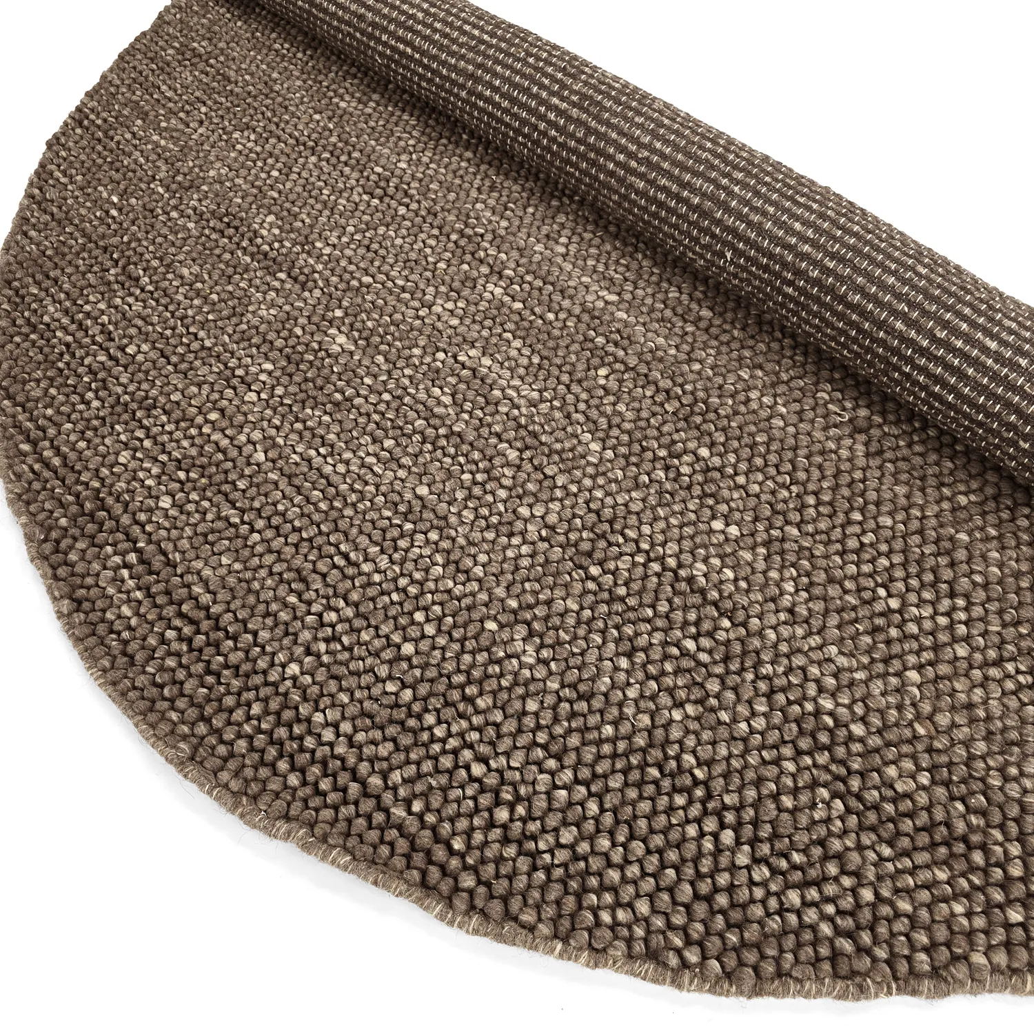 Rond vloerkleed - Avafors Wool Bubble (bruin/beige)
