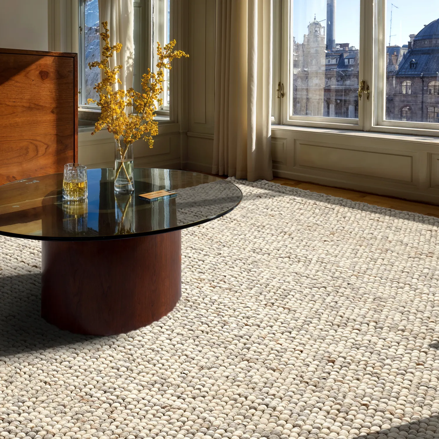 Wollen-vloerkleed - Avafors Wool Bubble (grijs/beige)