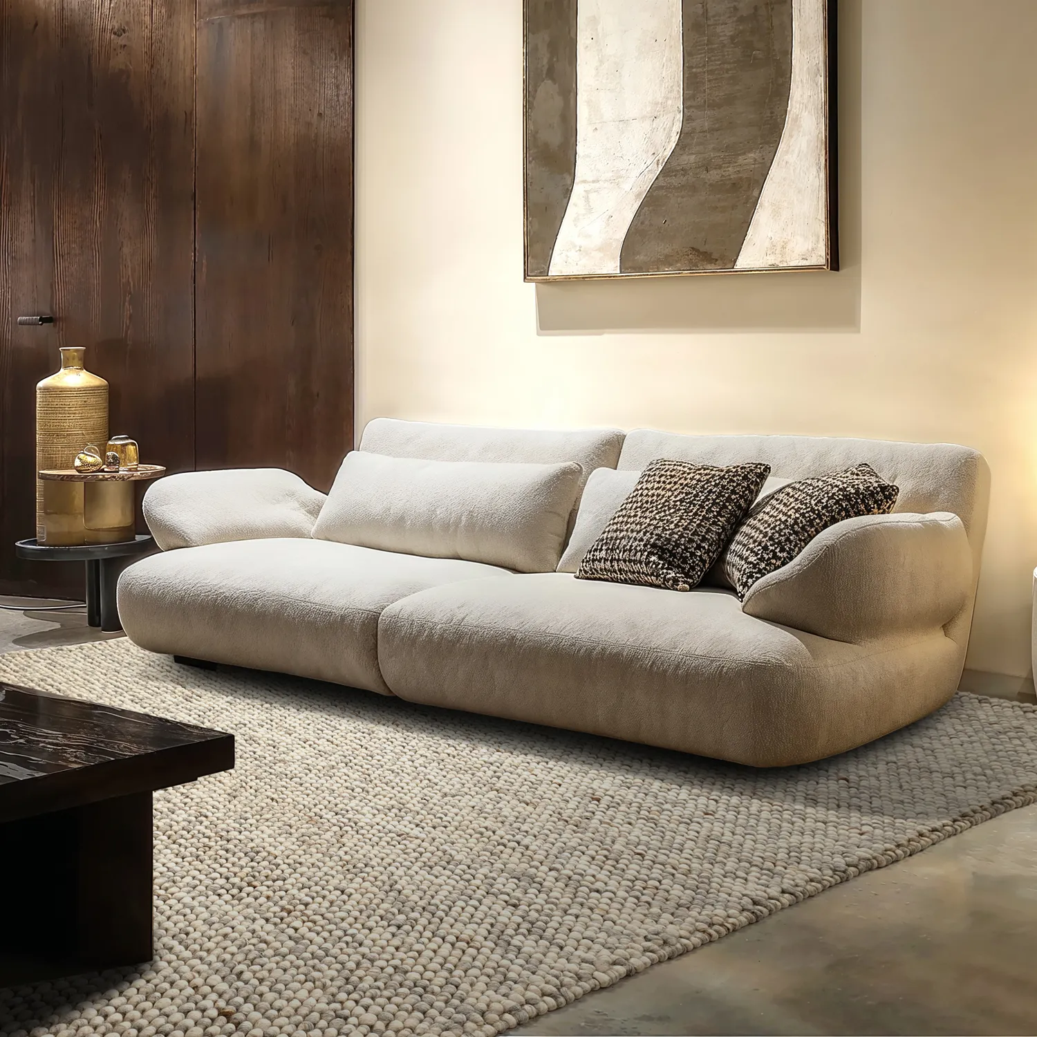 Wollen-vloerkleed - Avafors Wool Bubble (grijs/beige)