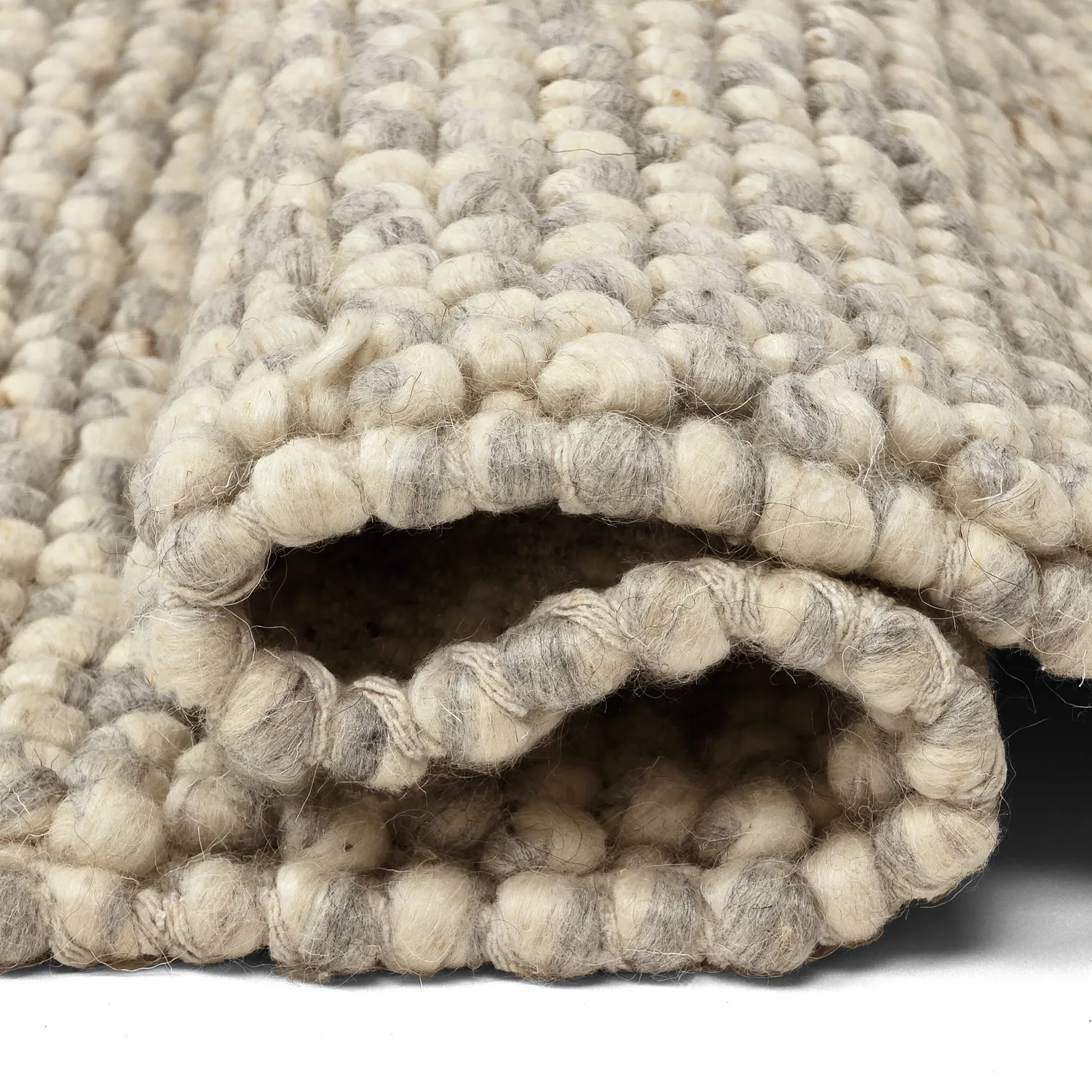 Wollen-vloerkleed - Avafors Wool Bubble (grijs/beige)