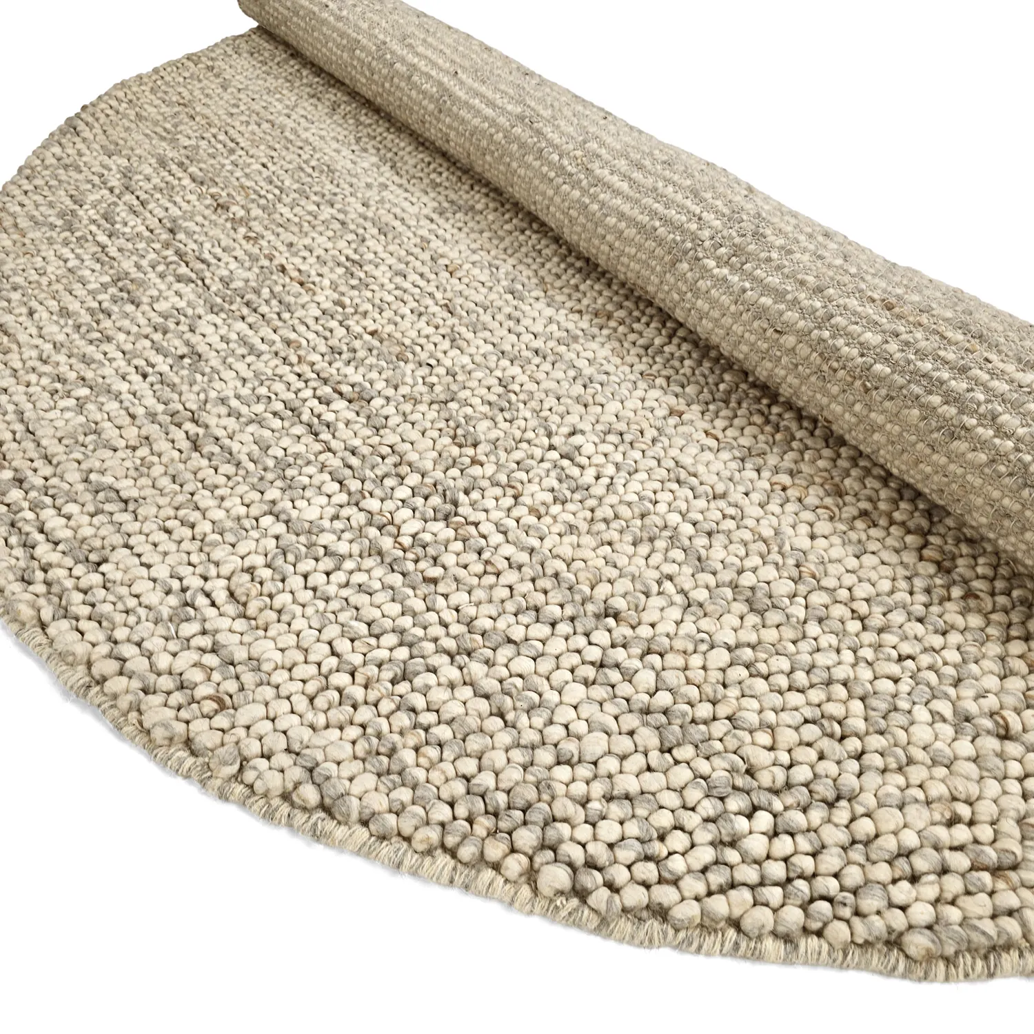 Rond vloerkleed - Avafors Wool Bubble (grijs/beige)