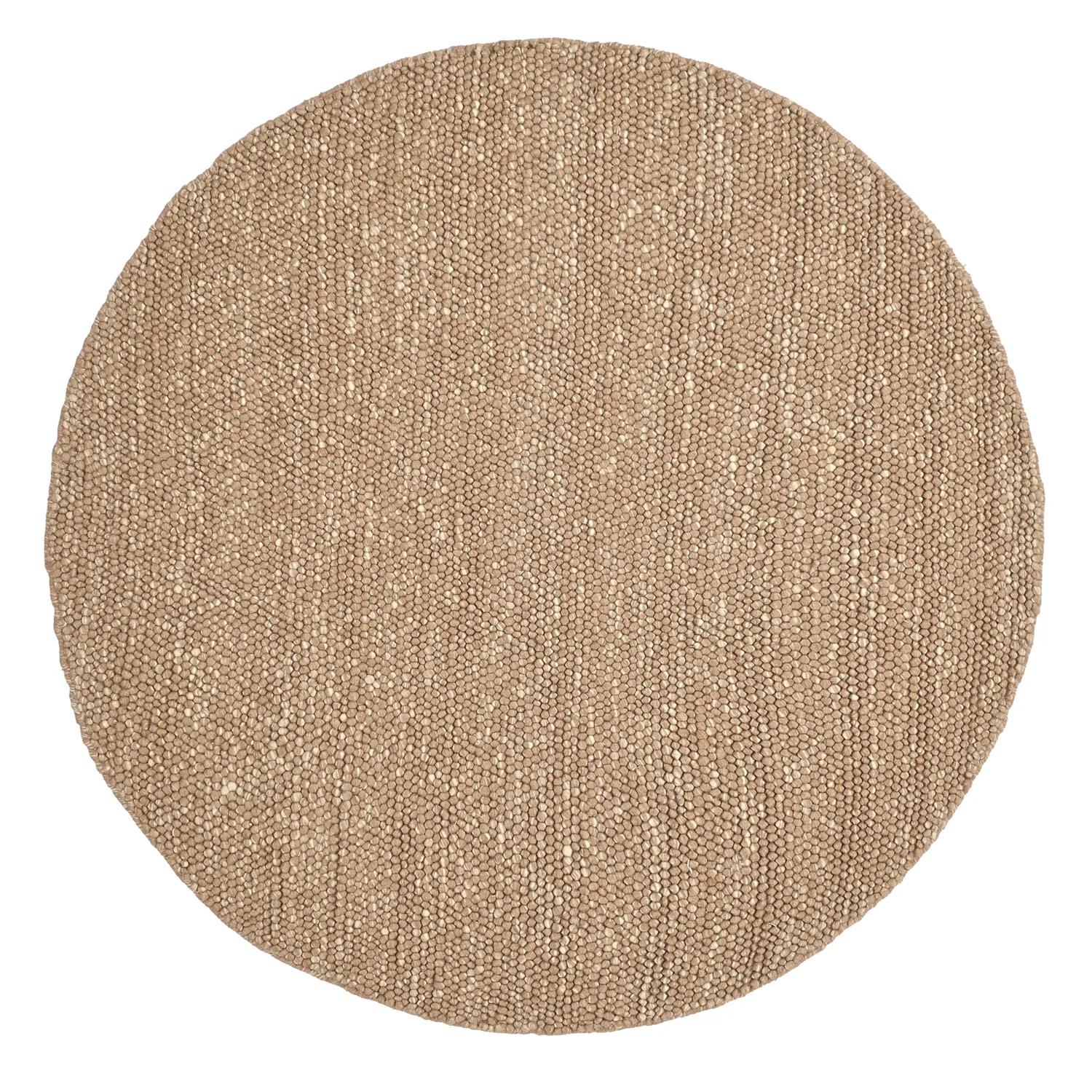 Rond vloerkleed - Avafors Wool Bubble (lichtbruin/wit)