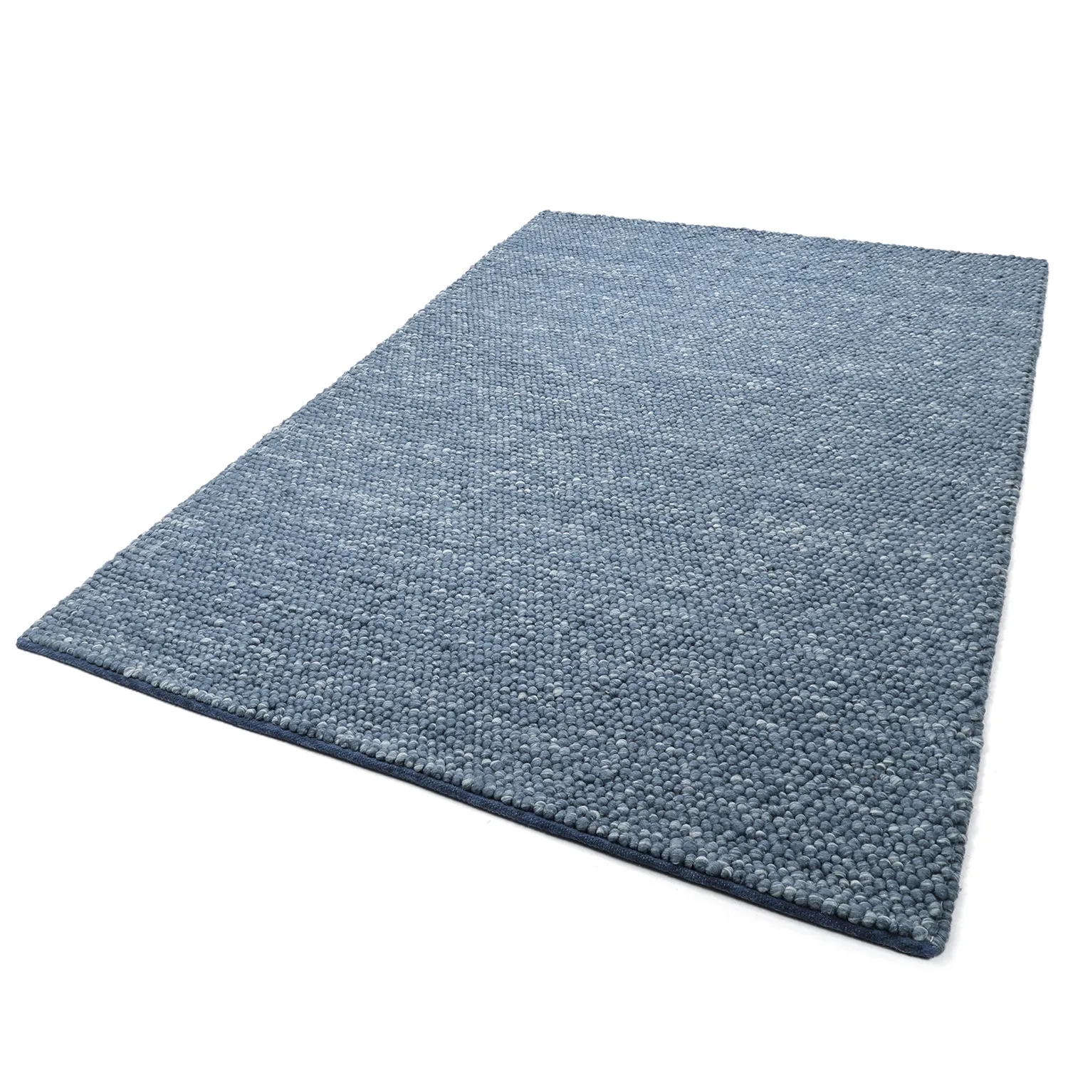 Wollen-vloerkleed - Avafors Wool Bubble (marineblauw/crème)