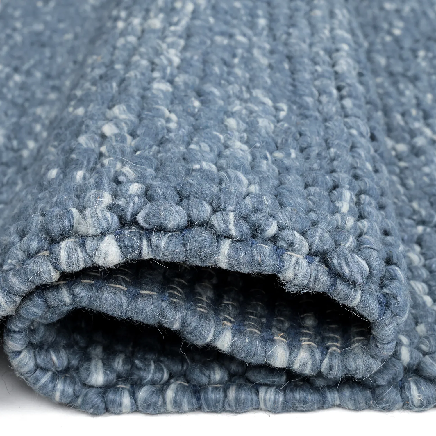 Wollen-vloerkleed - Avafors Wool Bubble (marineblauw/crème)