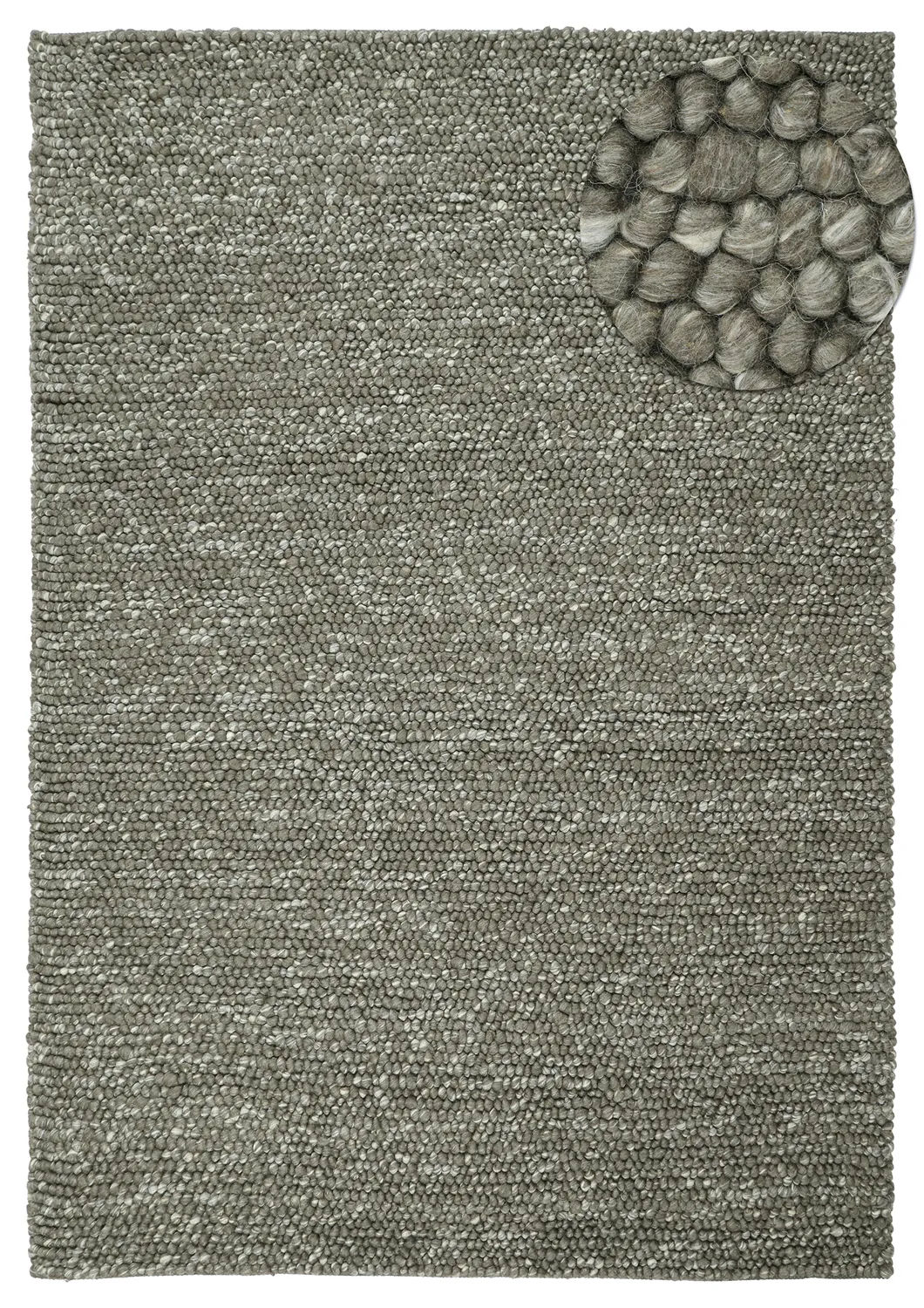 Wollen-vloerkleed - Avafors Wool Bubble (mosgroen/crème)