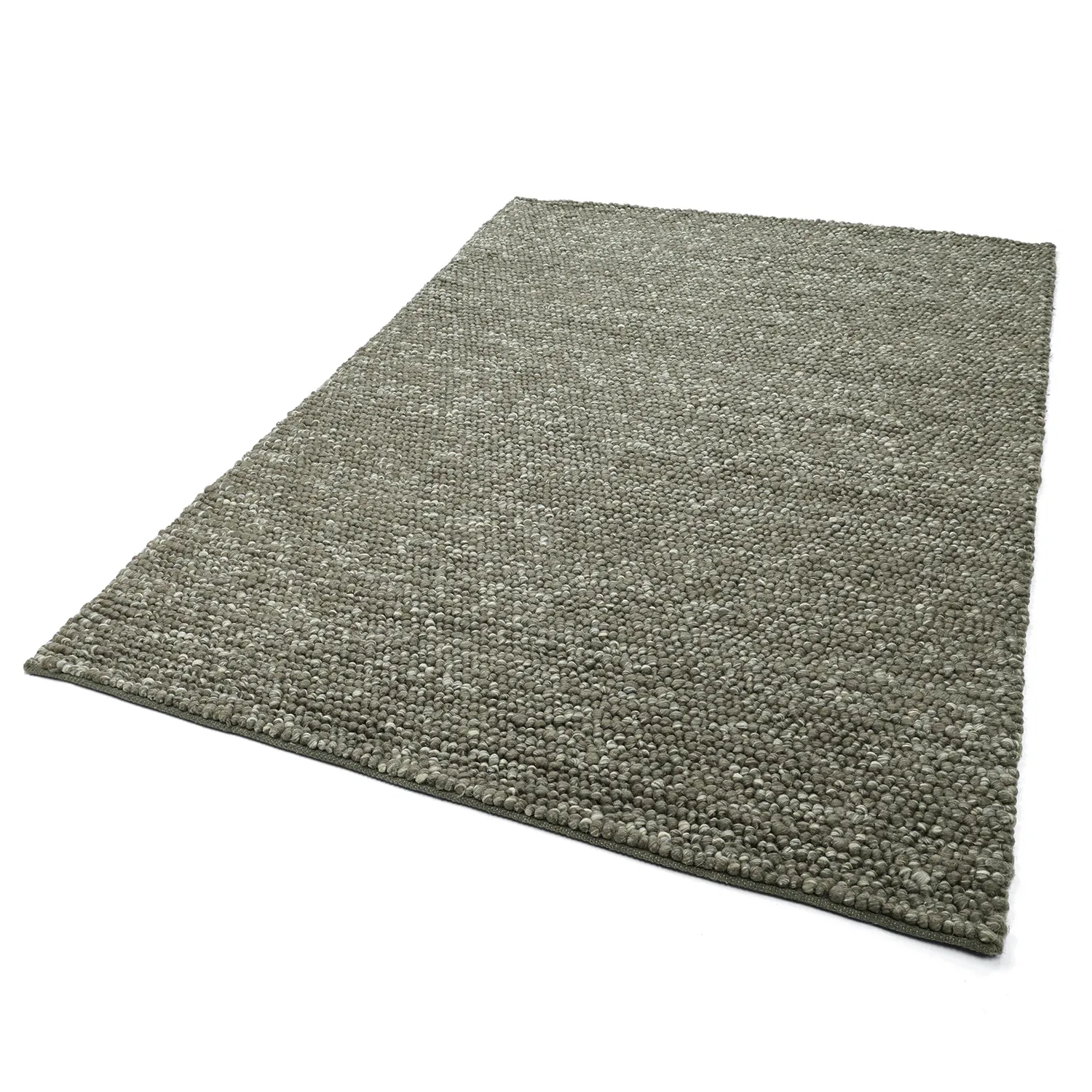 Wollen-vloerkleed - Avafors Wool Bubble (mosgroen/crème)