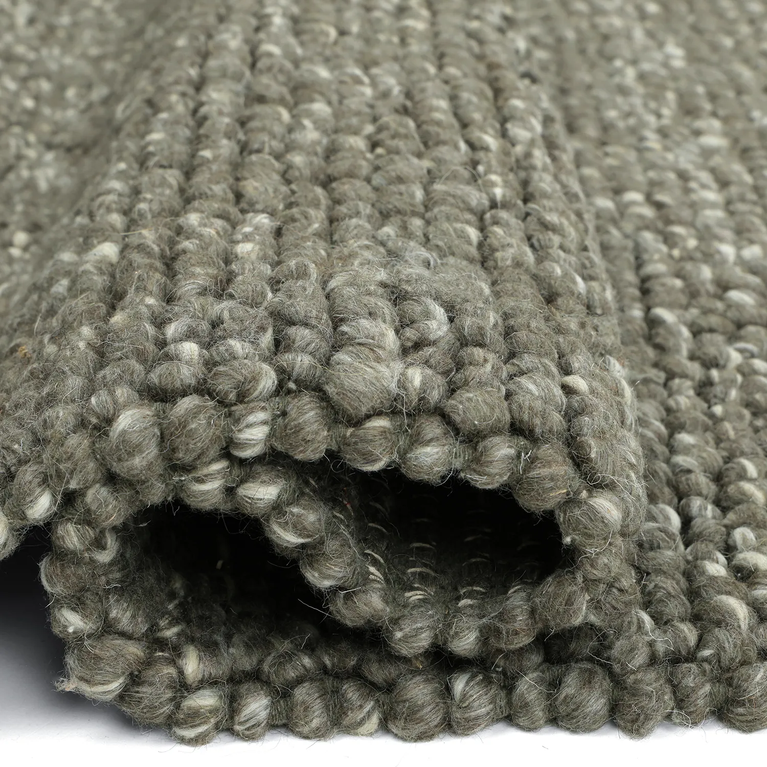Wollen-vloerkleed - Avafors Wool Bubble (mosgroen/crème)