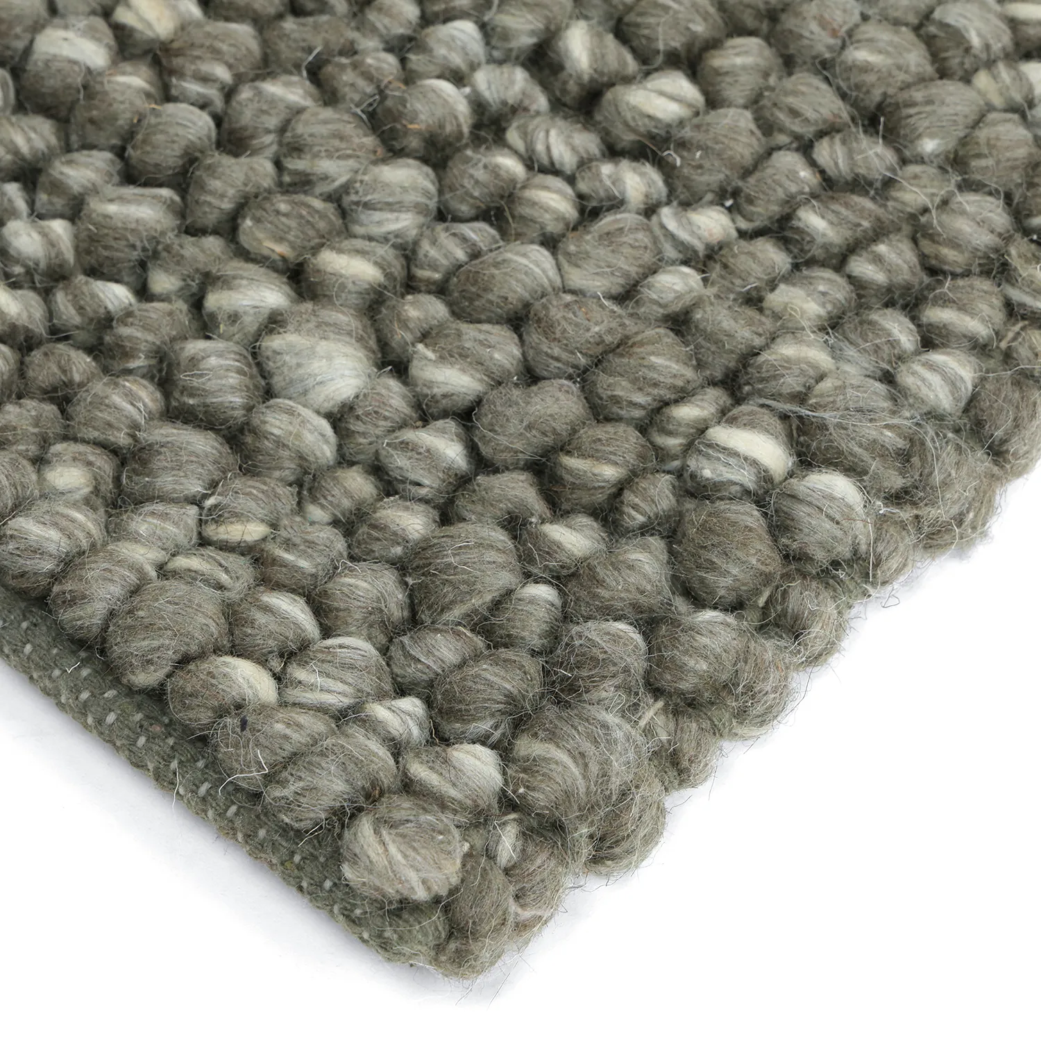 Wollen-vloerkleed - Avafors Wool Bubble (mosgroen/crème)