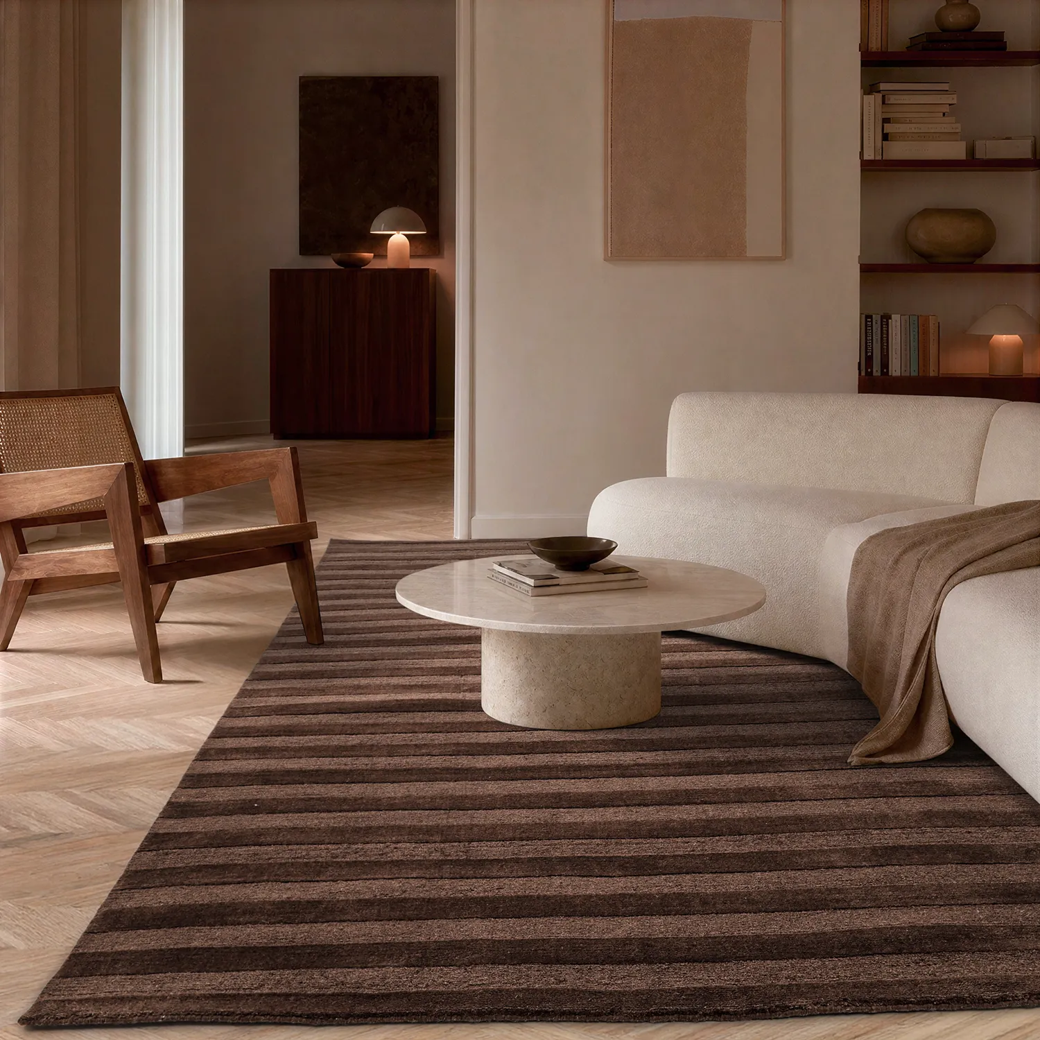Wollen-vloerkleed - Brenta Handloom Wool Premium (bruin)